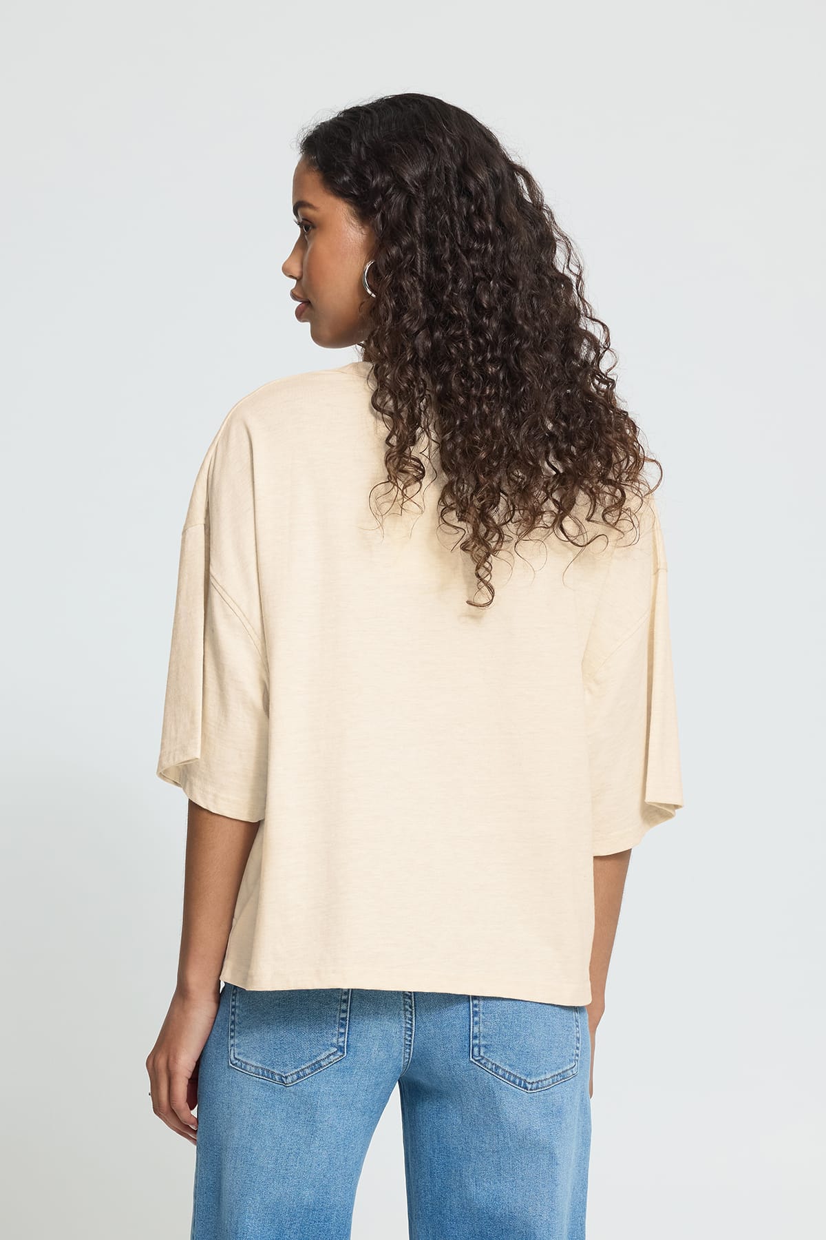 T-Shirt IHPALMER EX LOOSE SS Birch Melange T-Shirt ICHI