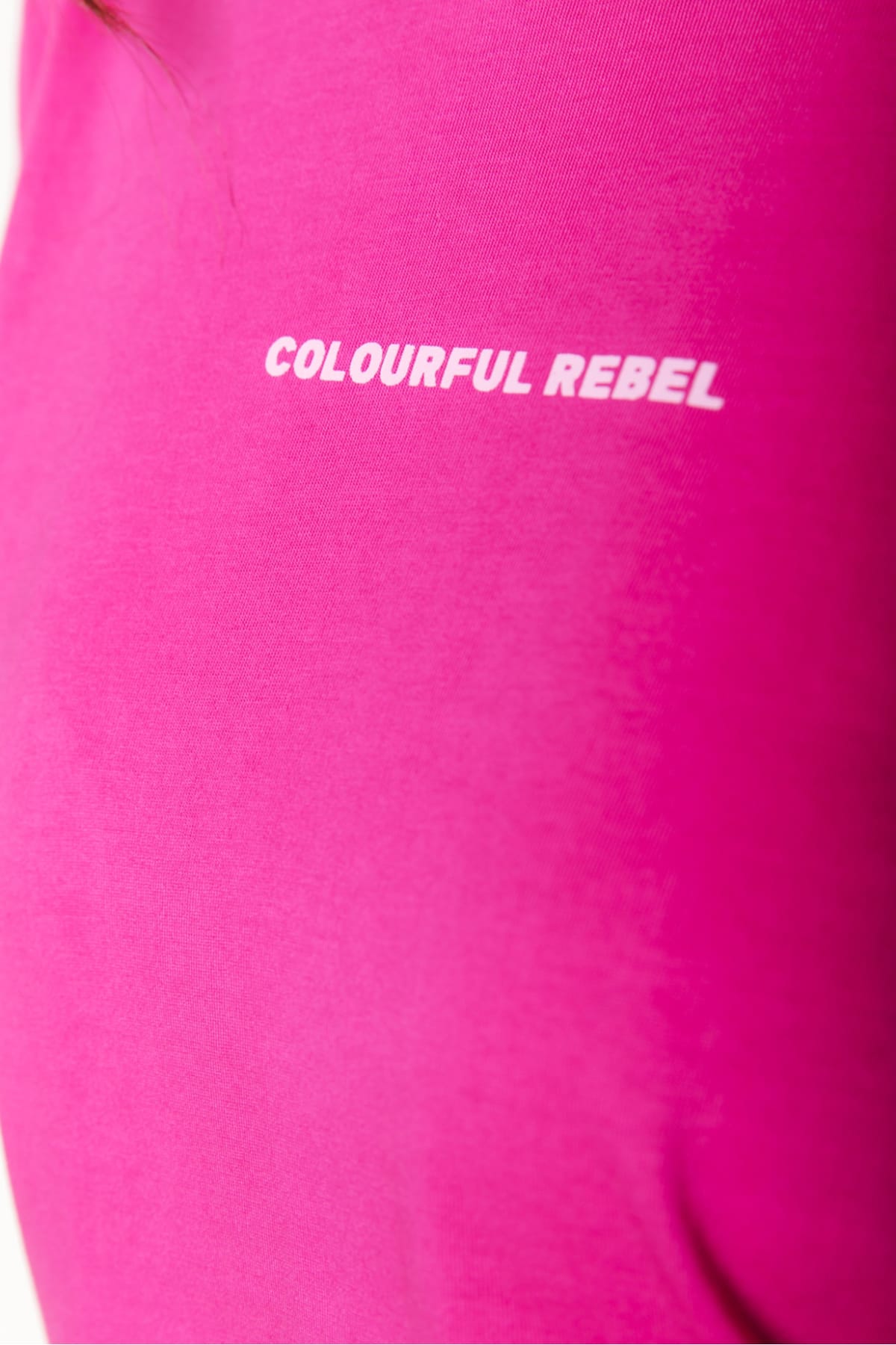 T-Shirt Uni Logo Boxy Dark fuchsia T-Shirt Colourful Rebel