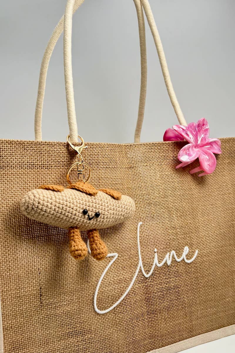 Taschen- und Schlüsselanhänger Baguette gehäkelt BYREN | ÉLINE L'ATELIER