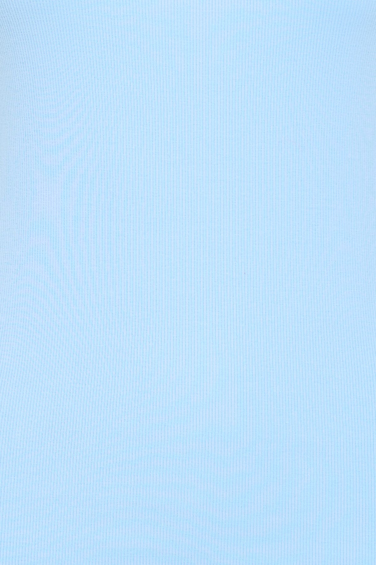 Top IHPALMER RIB BOX TO Powder Blue Top ICHI