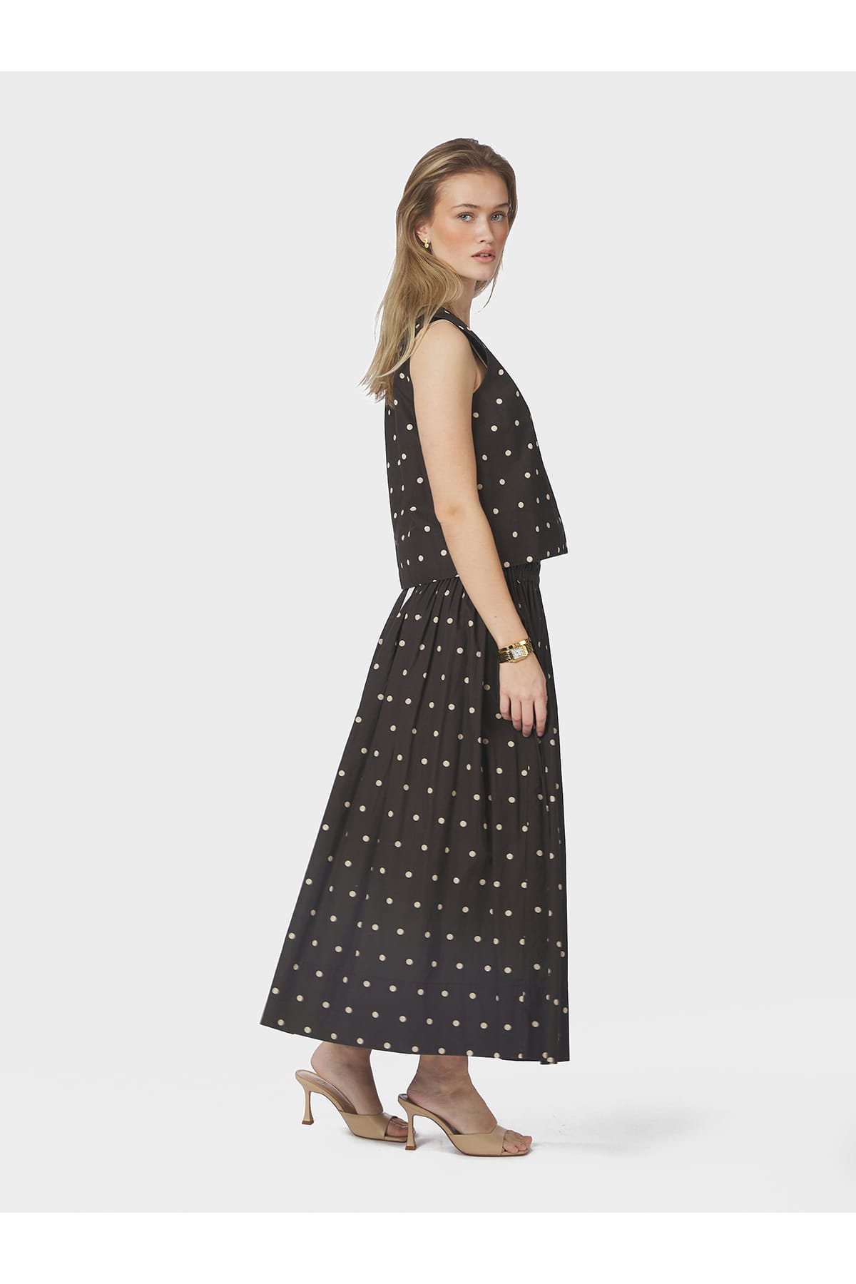 Top Polly Dot Top Dark brown Top Neo Noir