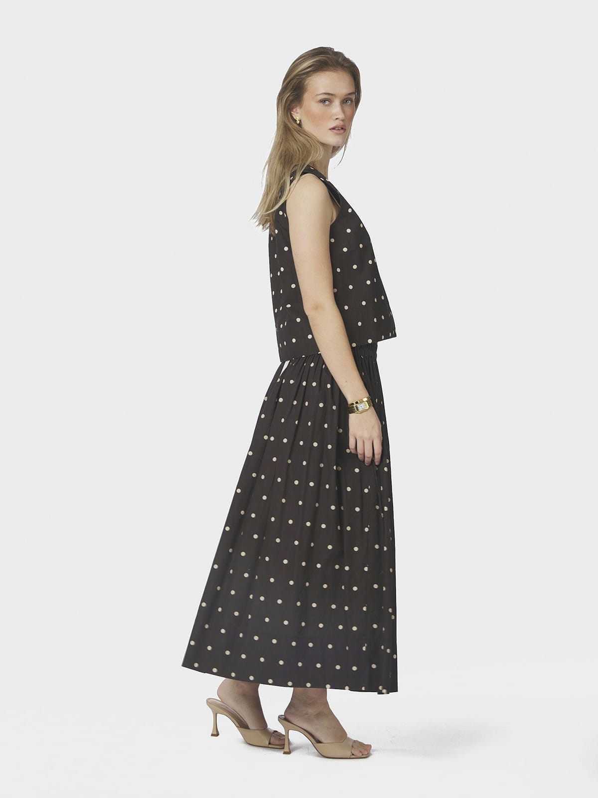 Top Polly Dot Top Dark brown Top Neo Noir