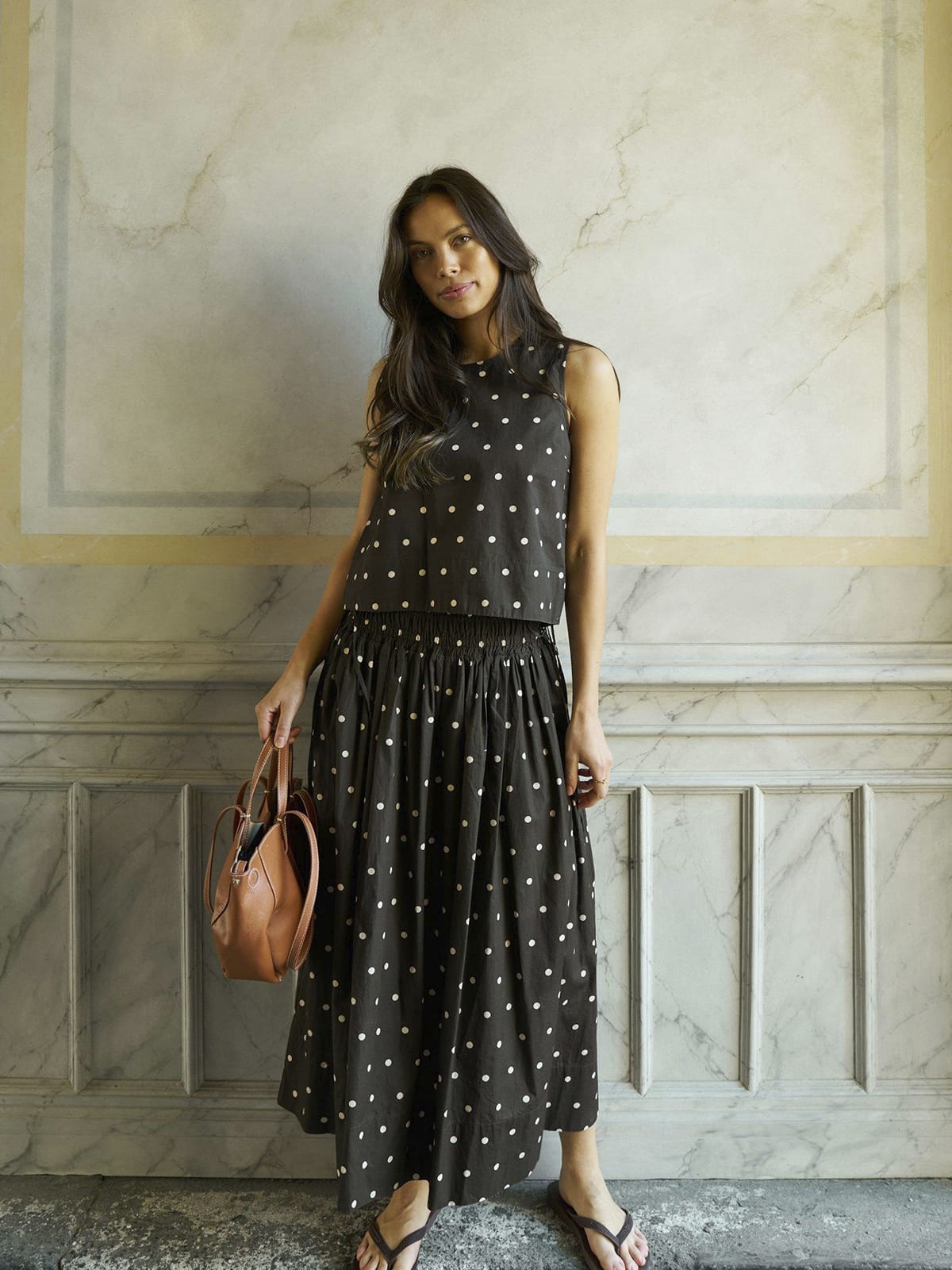 Top Polly Dot Top Dark brown Top Neo Noir