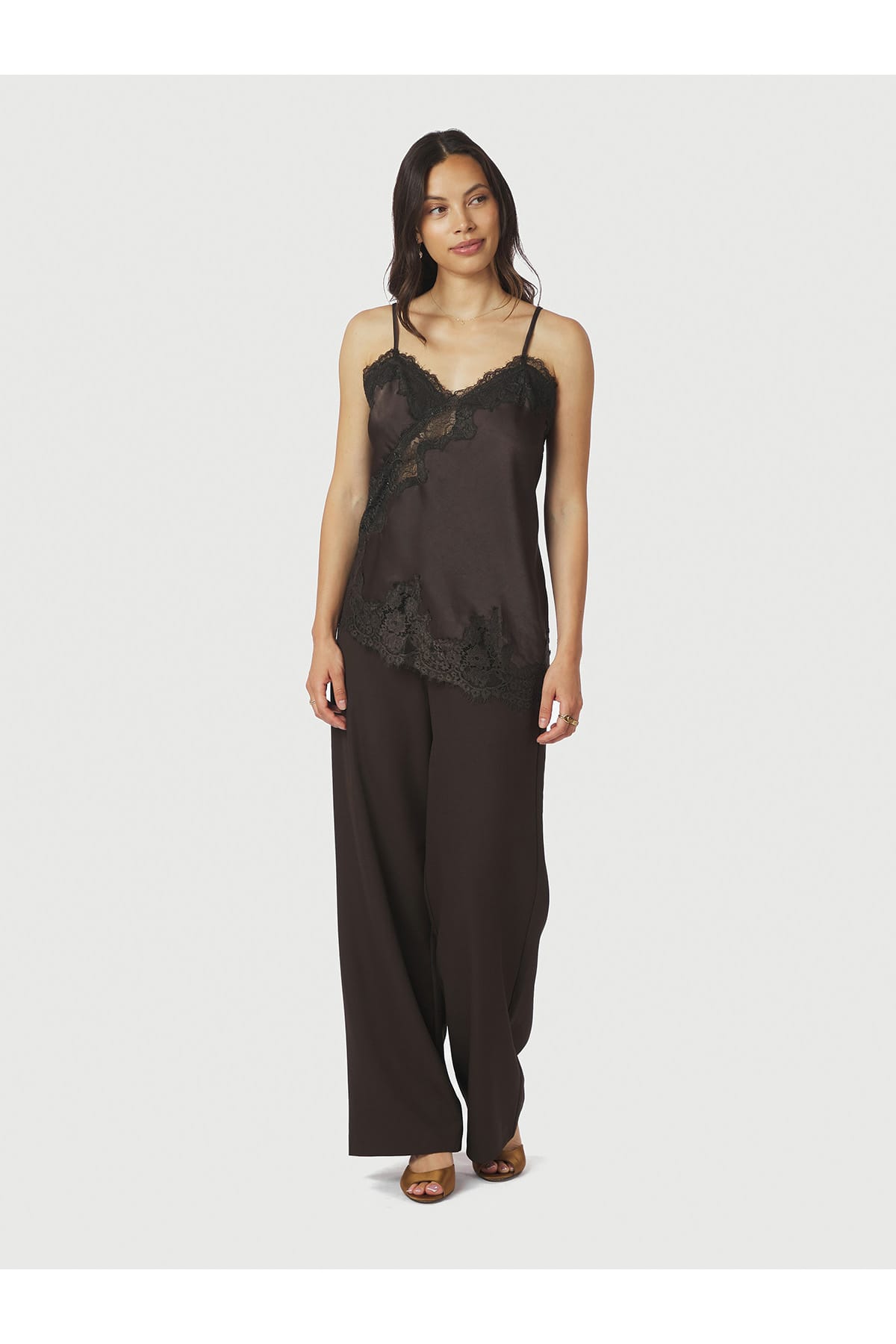 Top Viole Lace Dark brown Top Neo Noir