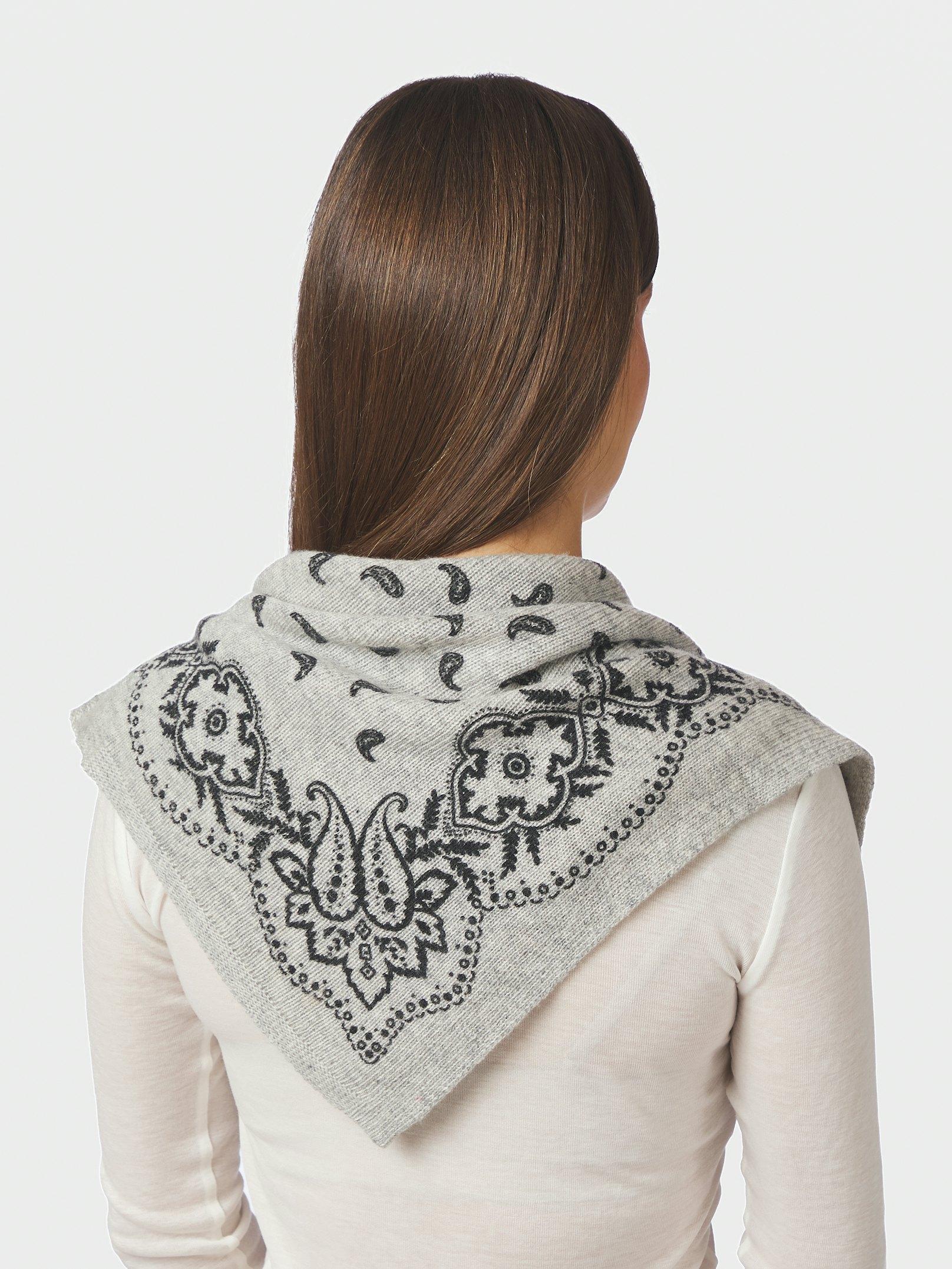 Tuch Adelina Paisley Knit Scarf Grey melange Tuch Neo Noir