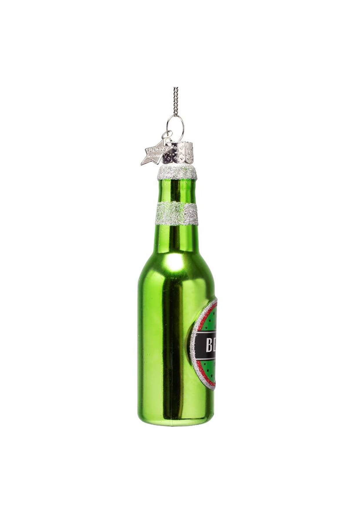 Weihnachtsbaumschmuck Ornament glass green beer bottle Weihnachtsbaumschmuck Vondels