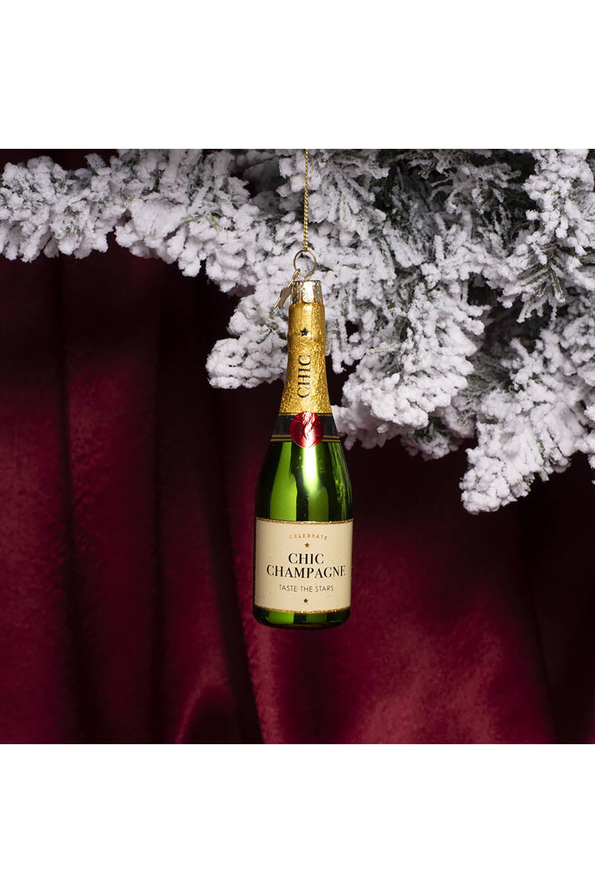 Weihnachtsbaumschmuck Ornament glass green luxury champagne bottle Weihnachtsbaumschmuck Vondels