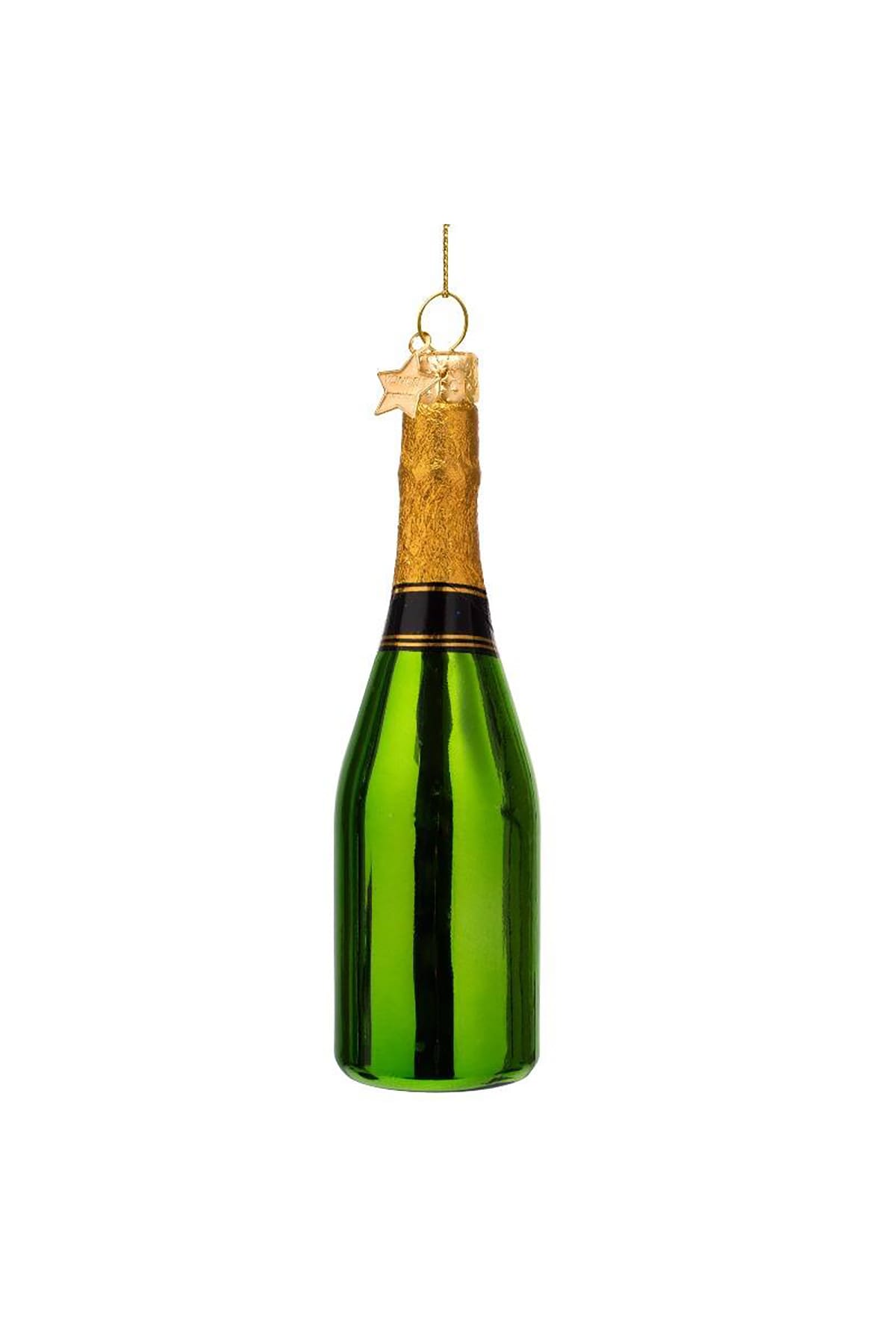 Weihnachtsbaumschmuck Ornament glass green luxury champagne bottle Weihnachtsbaumschmuck Vondels