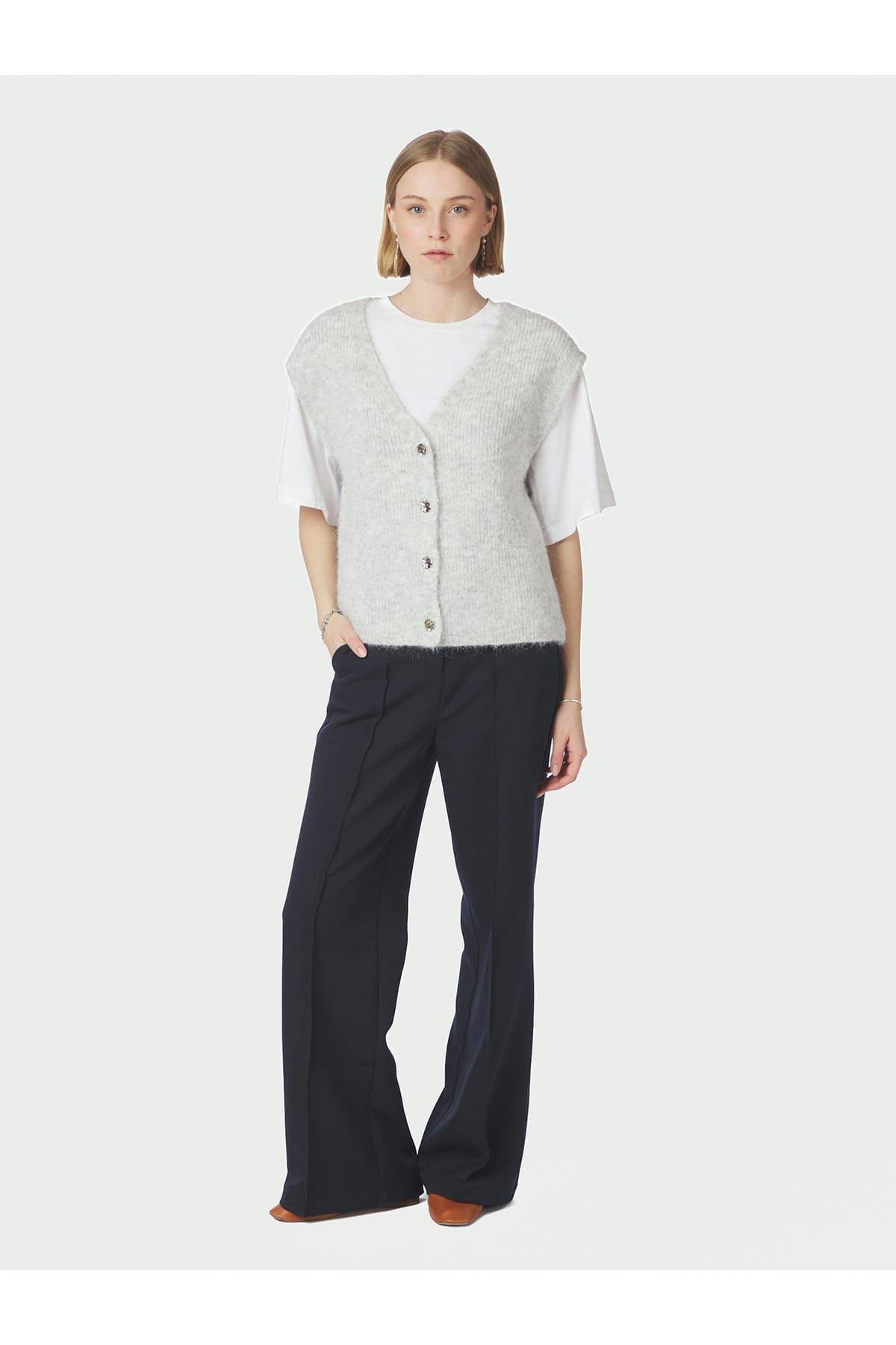Weste Xandra Knit Light grey Weste Neo Noir