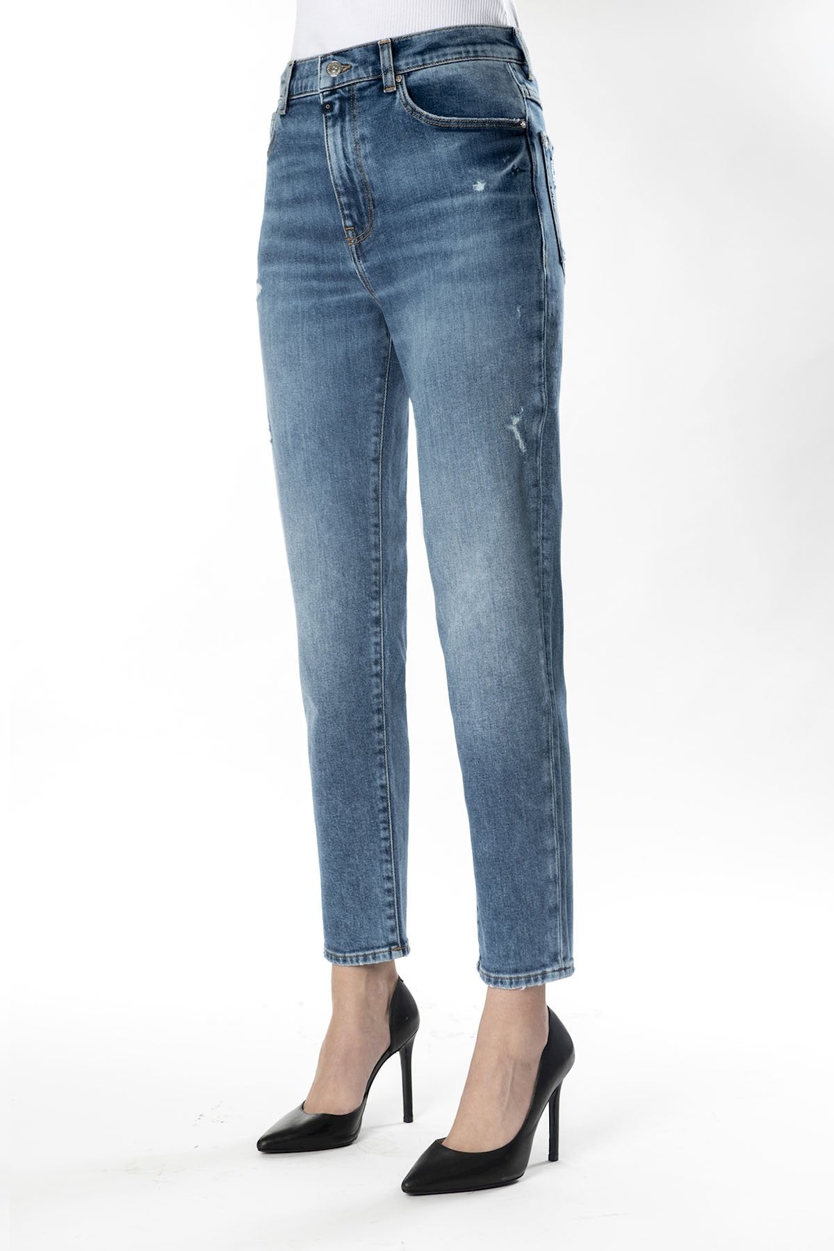 MOM Jeans Relaxed Fit - Lynn - Blue Vintage Jeans C.O.J - Cup of Joe Denim