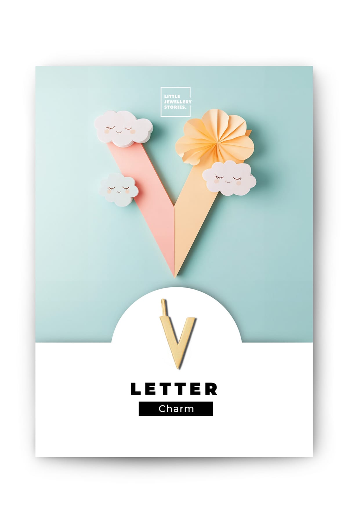 Anhänger Letter Charm V gold Anhänger Little Jewellery Stories 