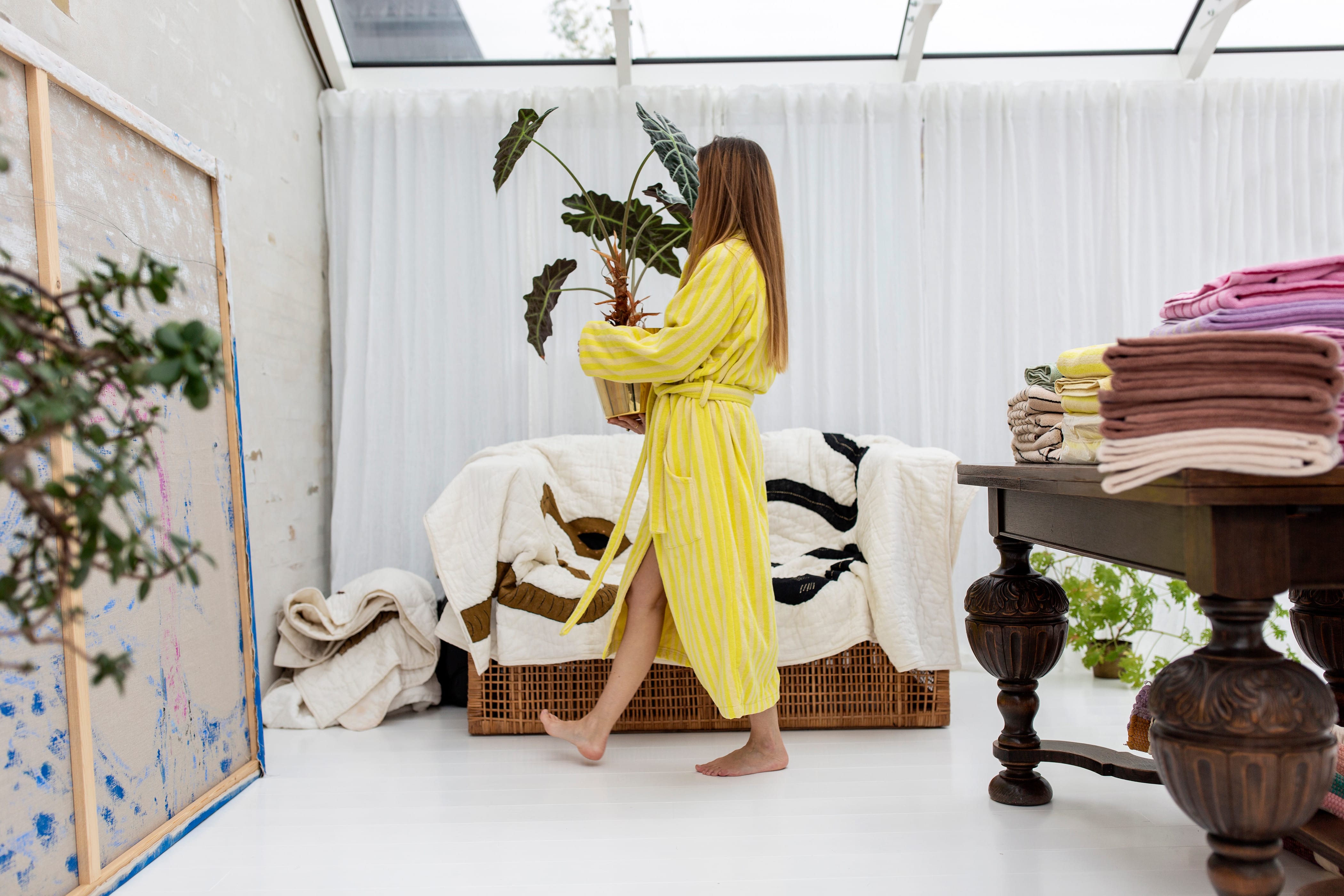 Bademantel NARAM Pristine & Neon yellow Bademantel Bongusta 