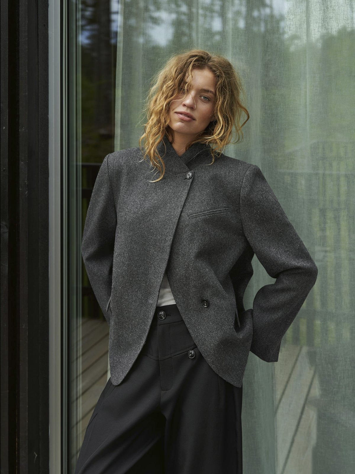 Blazer Nerine Structure Twill Antracit Blazer Neo Noir 