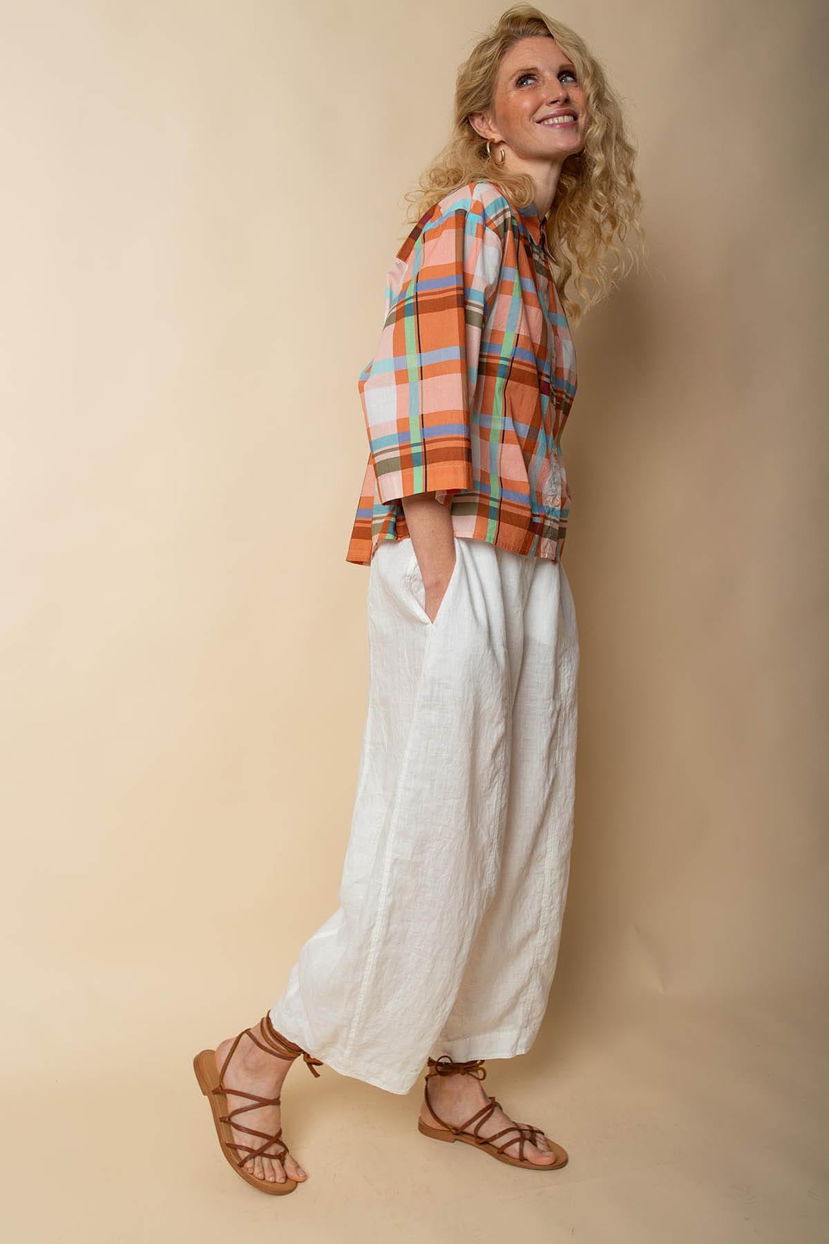 Bluse Boxy multi check Bluse Emily van den Bergh 