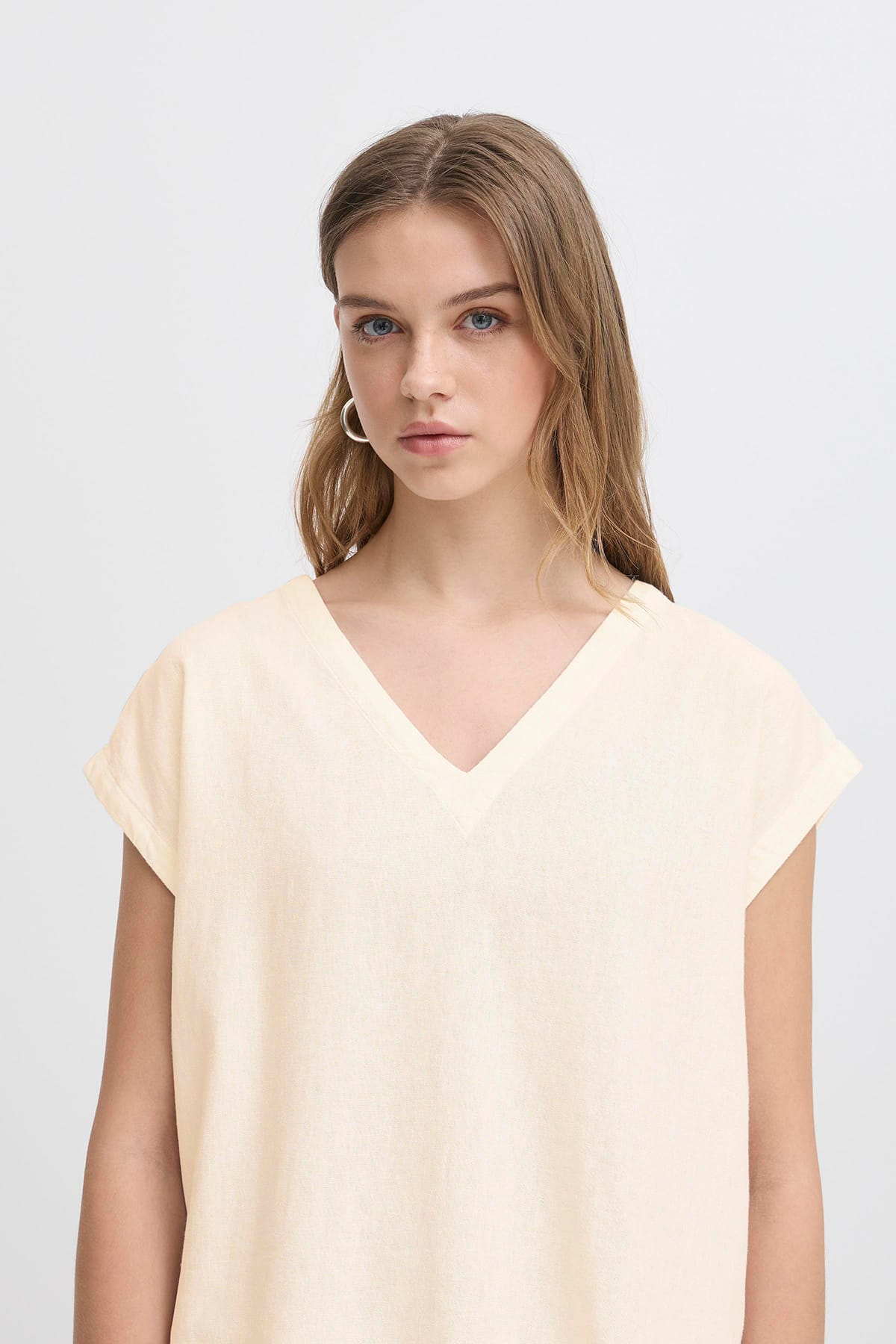 Bluse IHLINNO SS Natural Ecru Bluse ICHI 