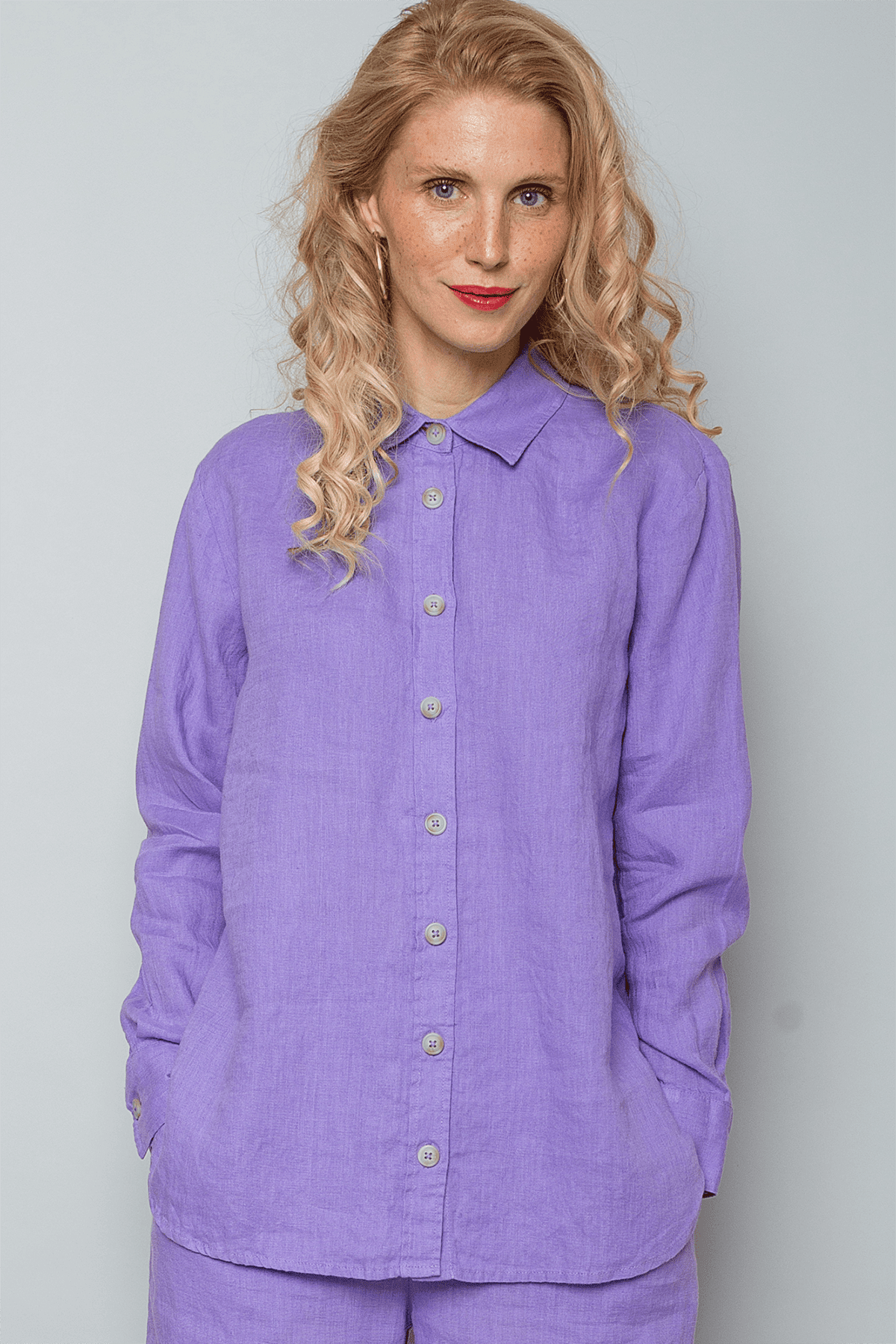 Bluse im Boyfriend-Style lavender Bluse Emily van den Bergh 