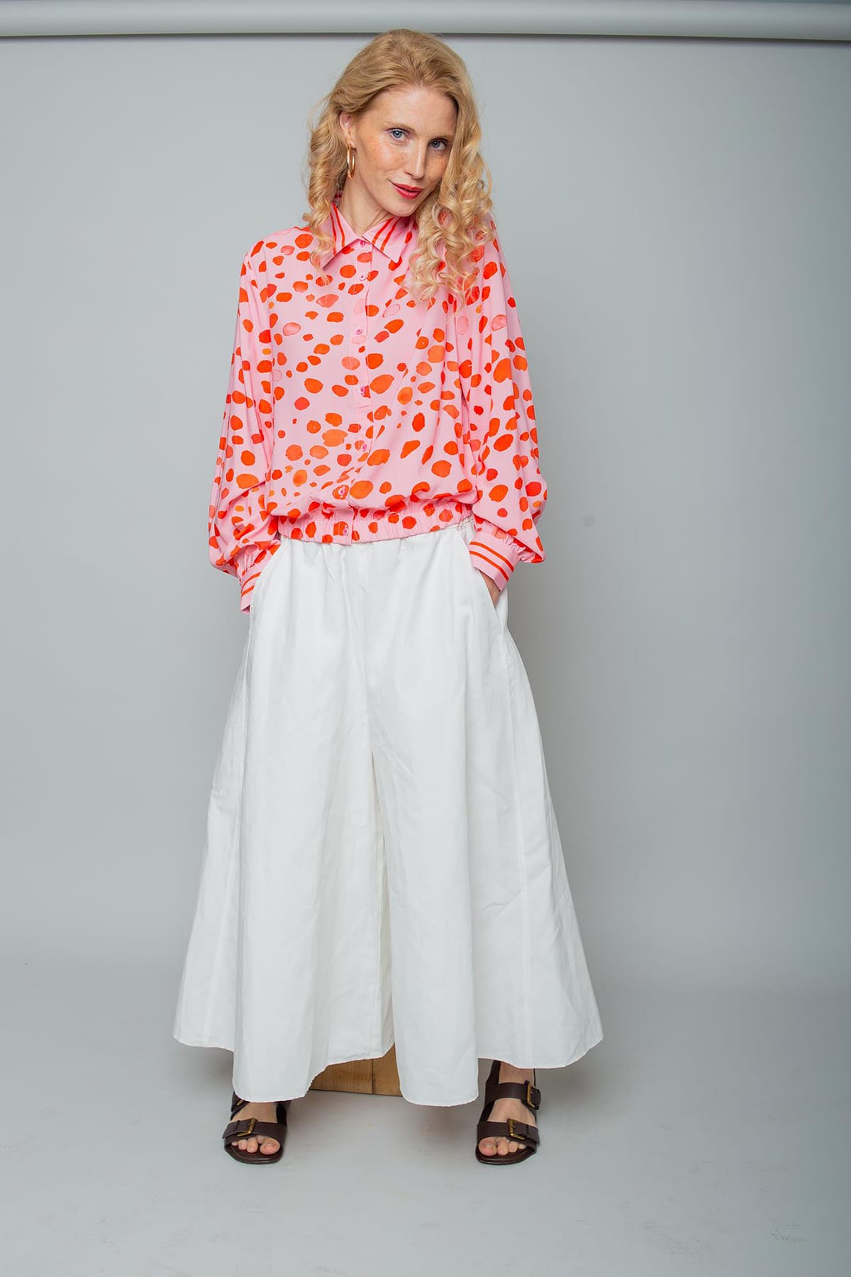 Bluse klassischer Kragen red rose dots Bluse Emily van den Bergh 