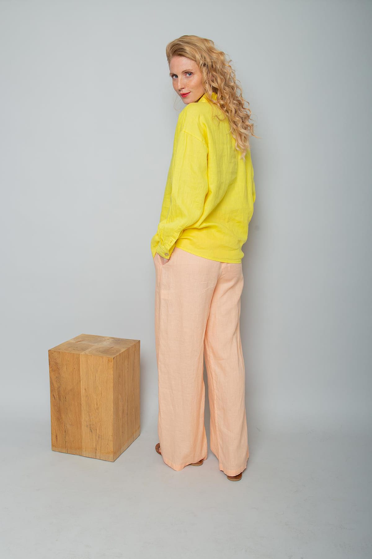 Bluse Lässig gewaschene Leinen-Ware sun Bluse Emily van den Bergh 