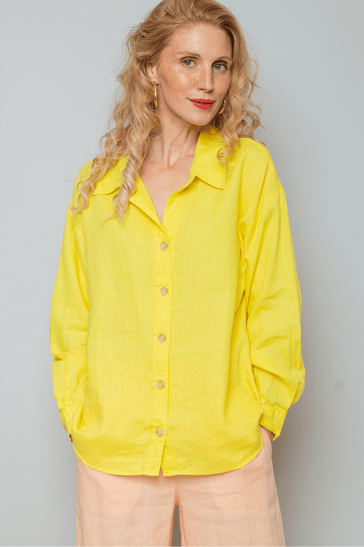 Bluse Lässig gewaschene Leinen-Ware sun Bluse Emily van den Bergh 
