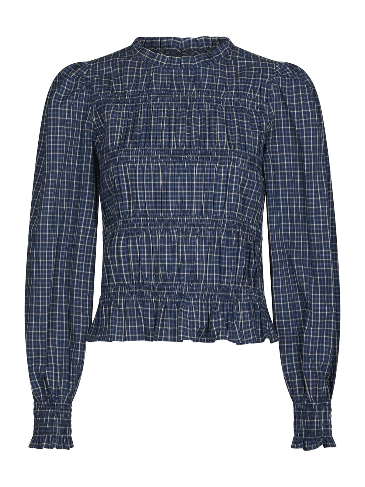 Bluse Marcia Check Blue Bluse Neo Noir 