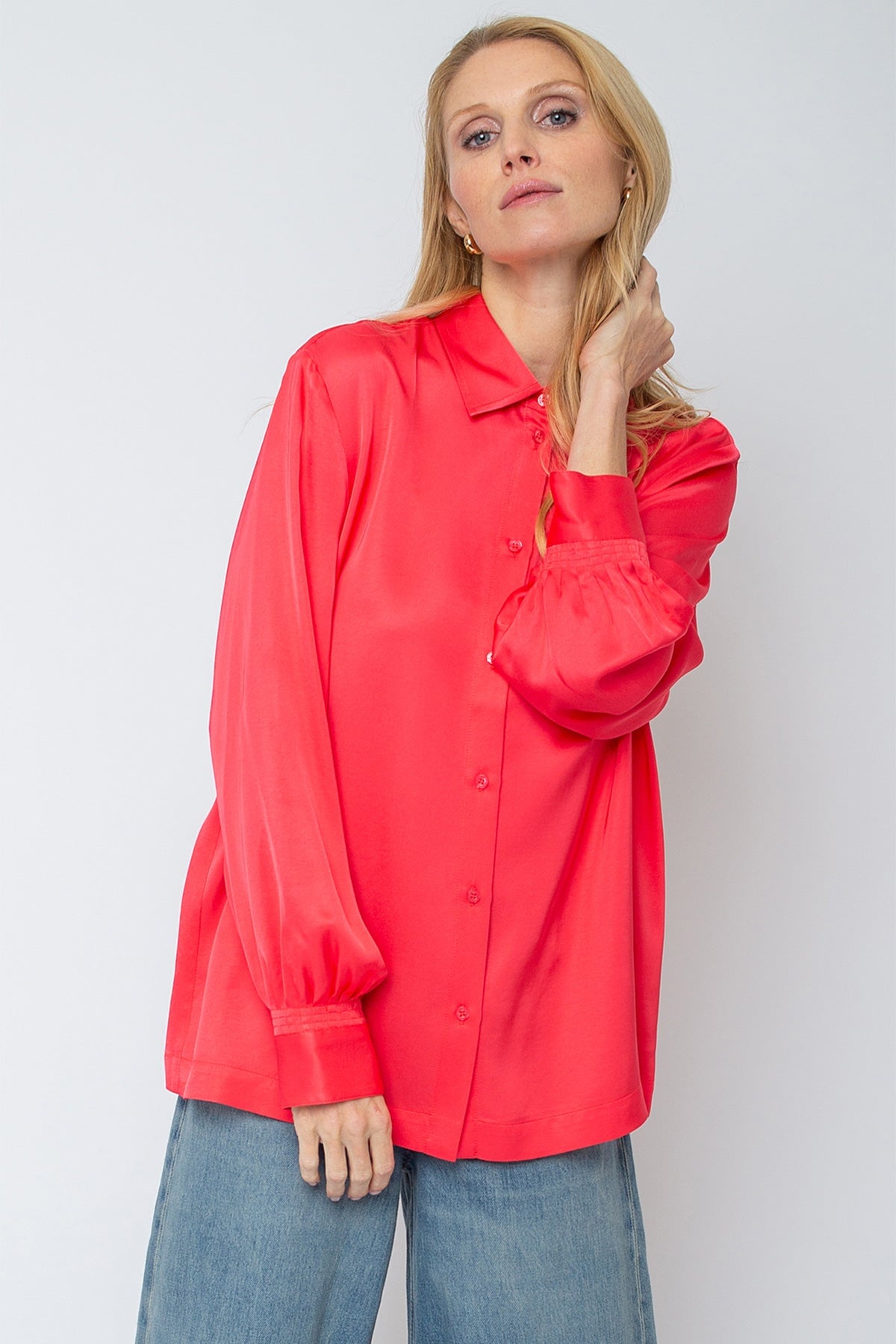 Bluse mit klassischem Kragen hibiskus Bluse Emily van den Bergh 