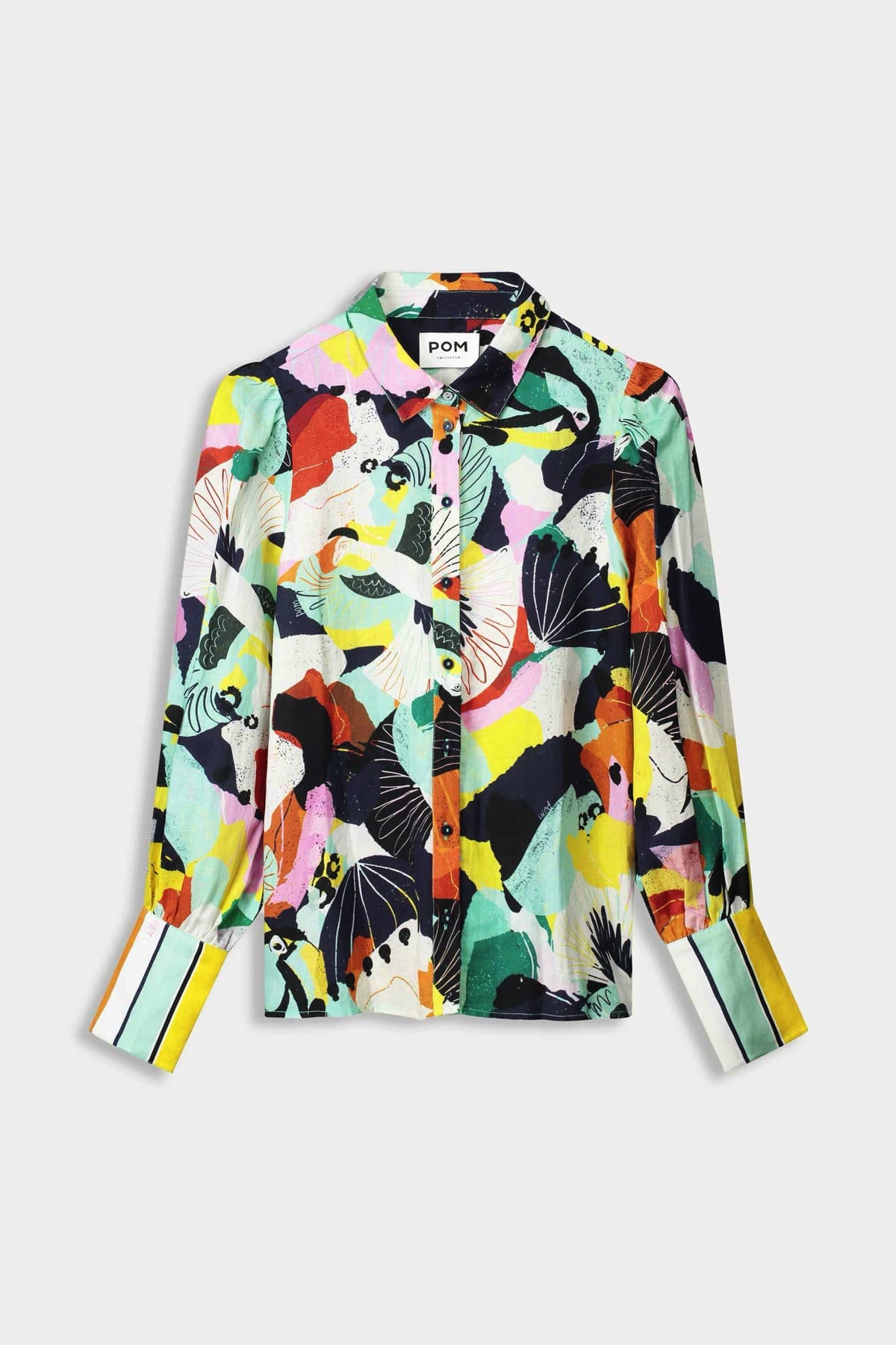 Bluse - Paradise Linen Multicolour Bluse POM Amsterdam 