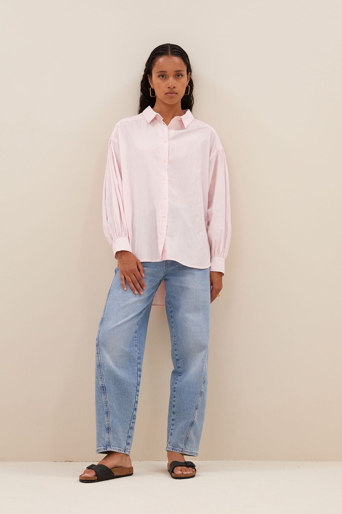 Bluse Sarah pink pinstripe Bluse By Bar 