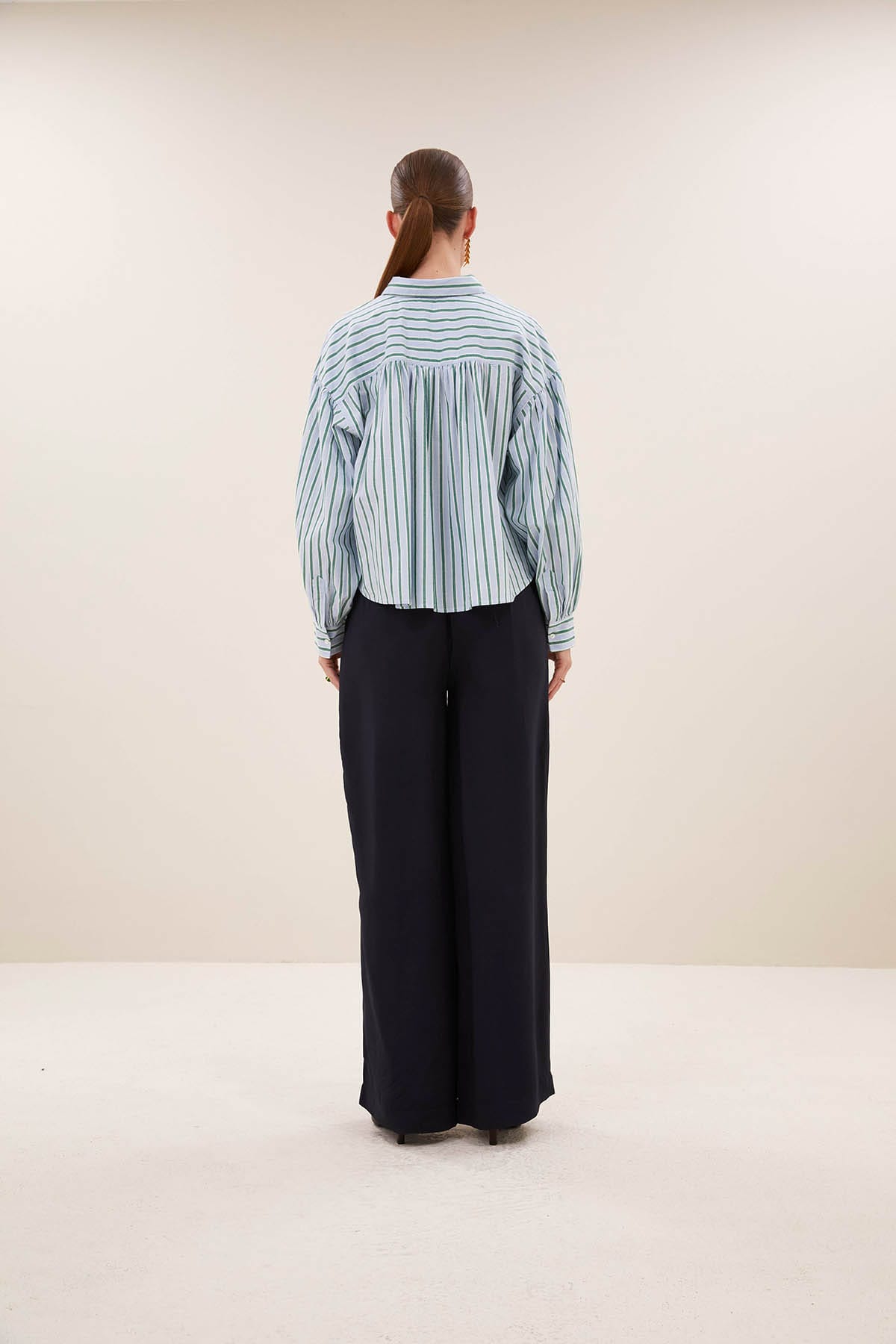 Bluse sarah short sea green sea stripe Bluse By Bar 