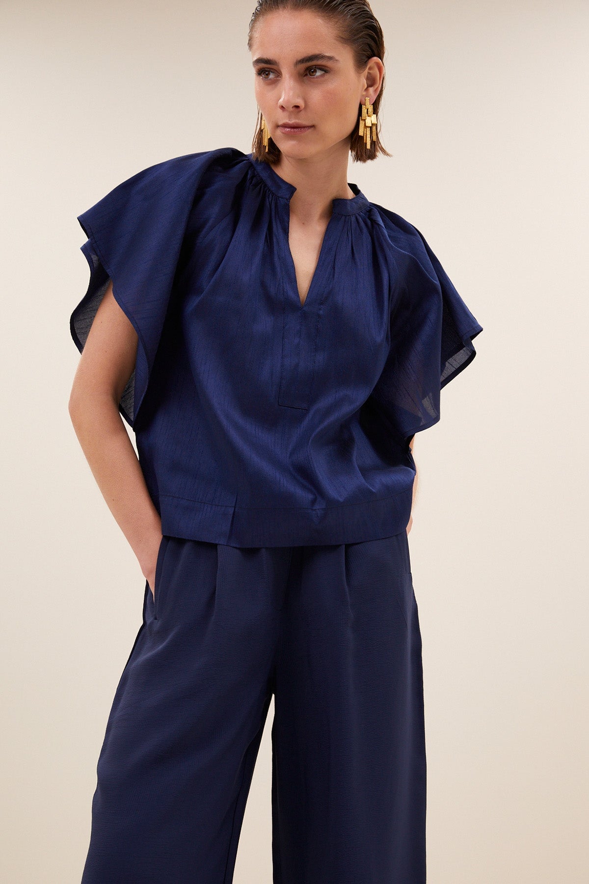 Bluse vina festive evening blue Bluse By Bar 