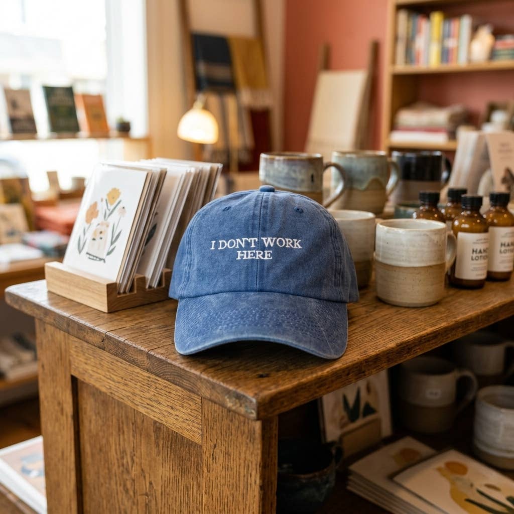 Cappie I don't work here blau Baseballcap Grasshopper 