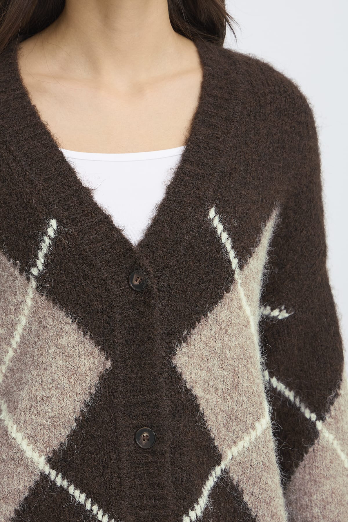 Cardigan FRCHARLEEN CAR 2 HOT FUDGE CHECK Cardigan Fransa 