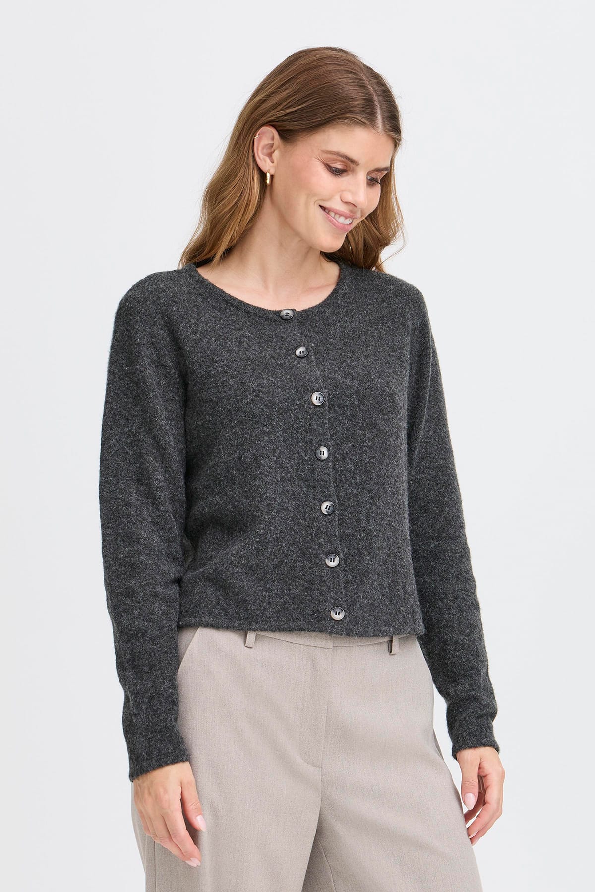 Cardigan FRNOAH CAR 1 CHARCOAL GRAY MELANGE Cardigan Fransa 