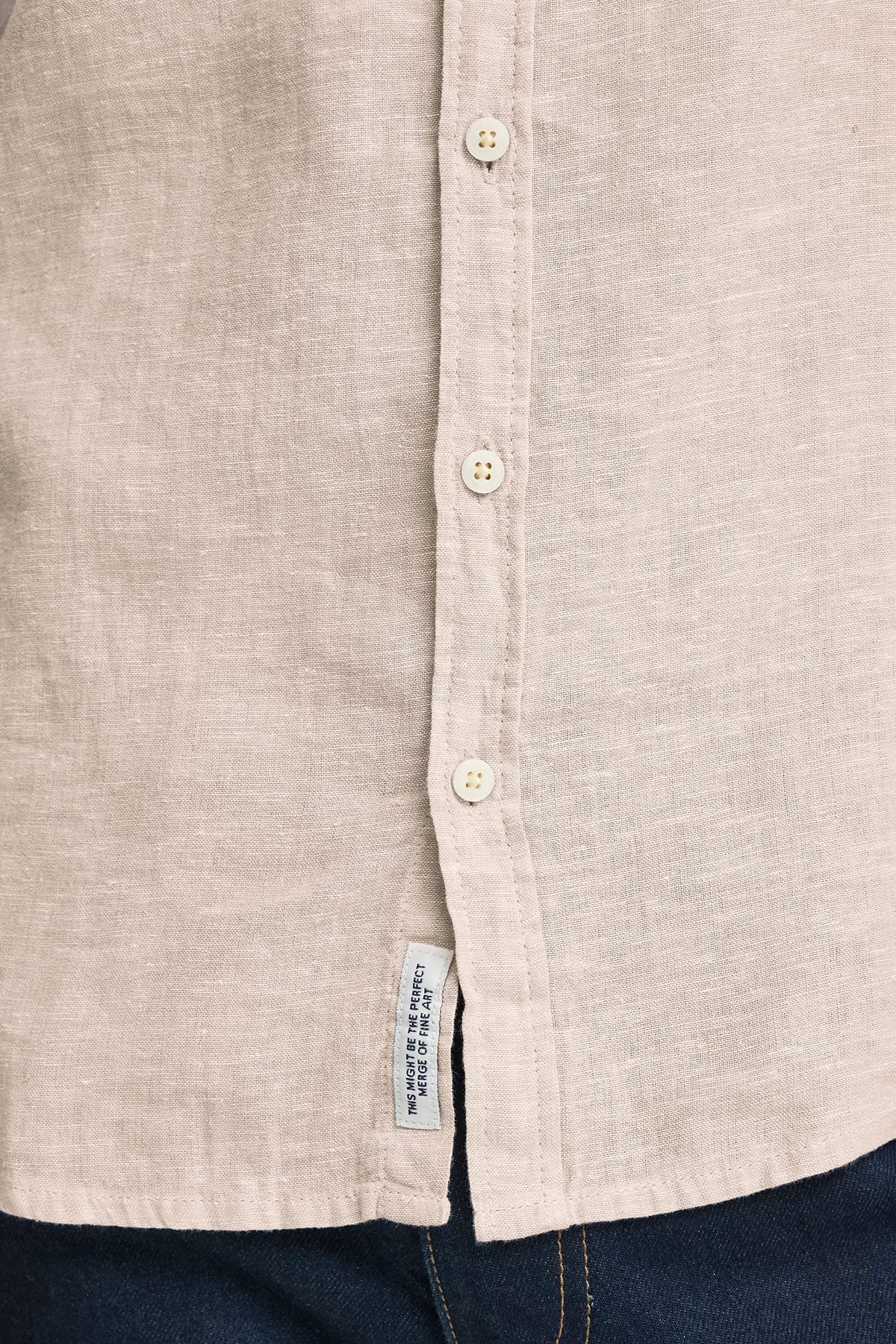 Hemd CFANTON BD LS LINEN SHIRT Plaza Taupe Melange Hemd Casual Friday 