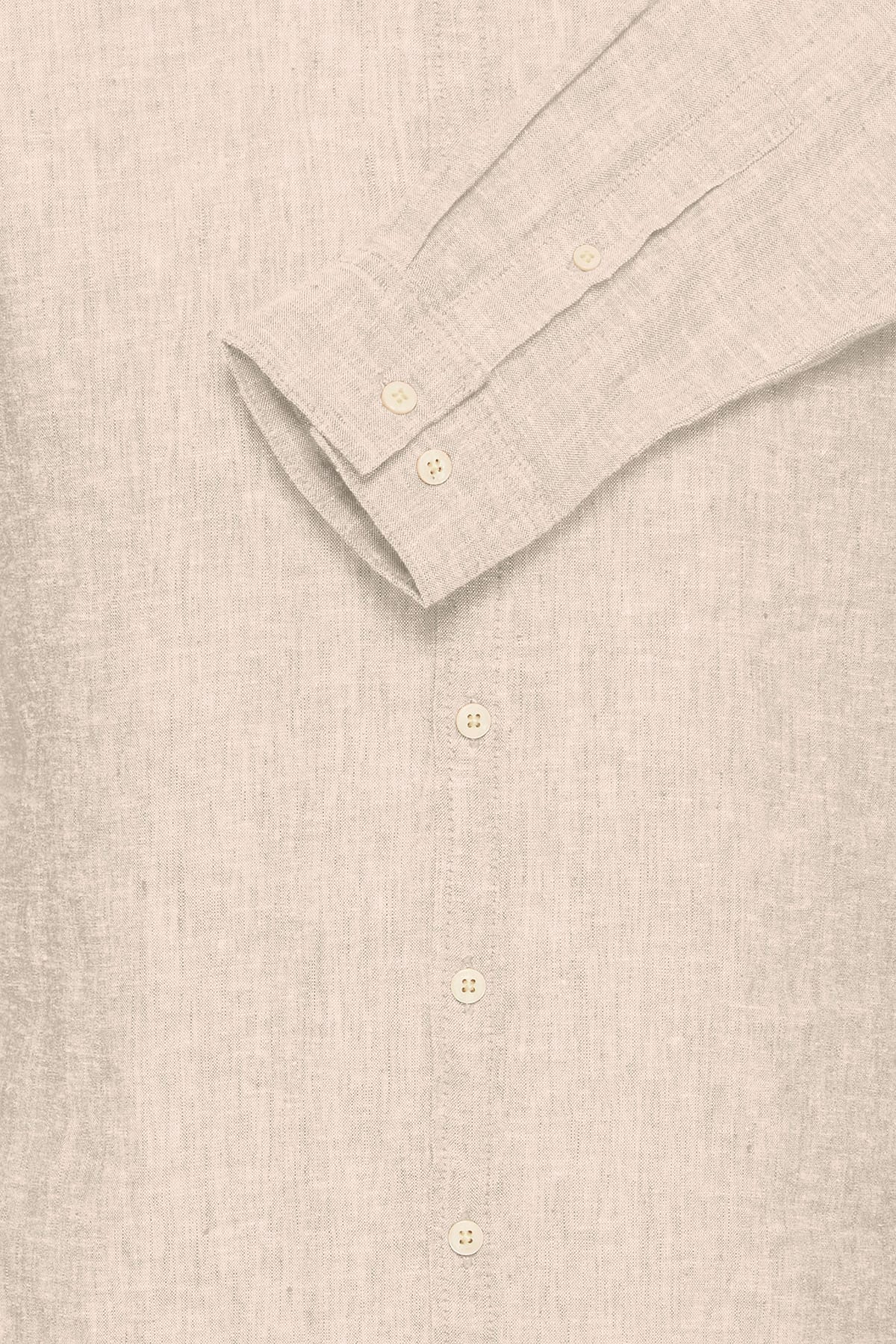 Hemd CFANTON BD LS LINEN SHIRT Plaza Taupe Melange Hemd Casual Friday 