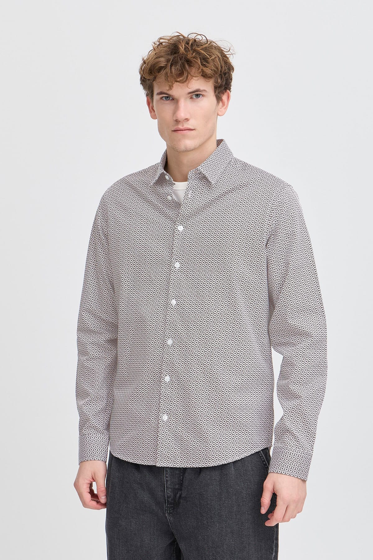 Hemd CFFRIDI LS floral AOP shirt Black Olive Hemd Casual Friday 