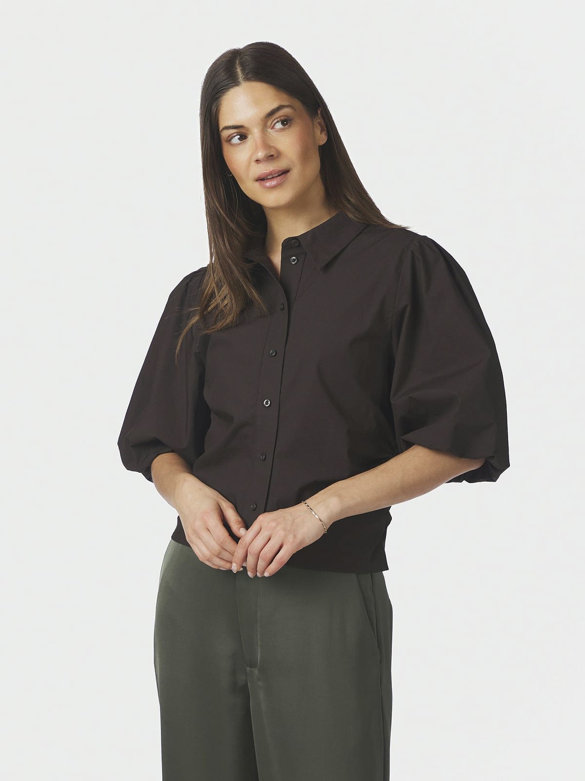 Hemd Ismara Solid Dark brown Hemd Neo Noir 