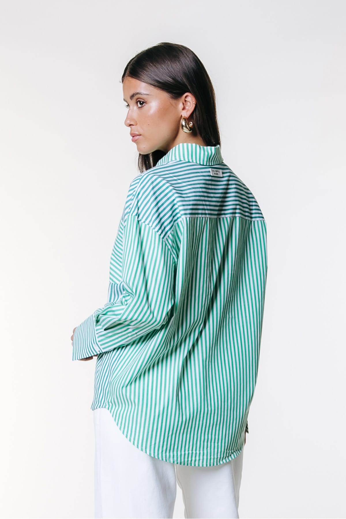 Hemd Talia Contrast Stripe Green Hemd Colourful Rebel 