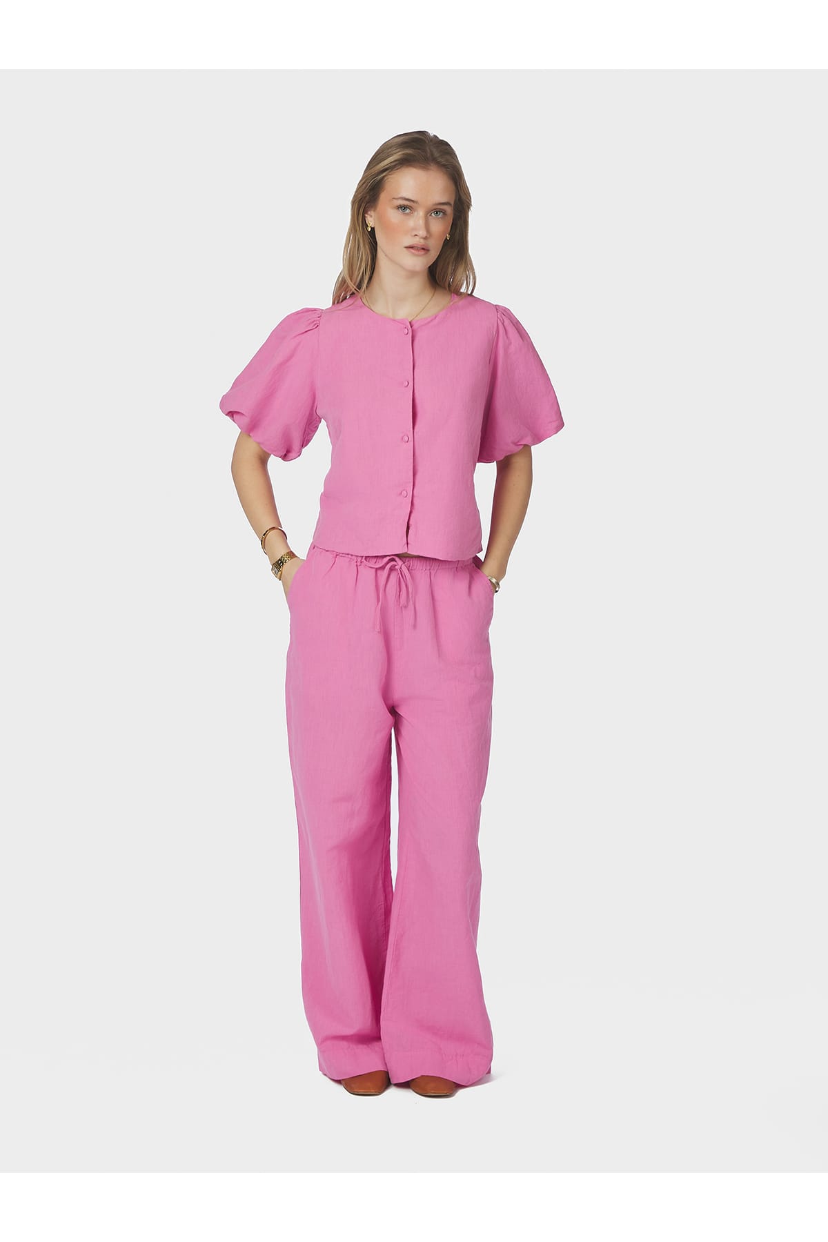 Hose Heifa Linen Pants Pink Hose Neo Noir 