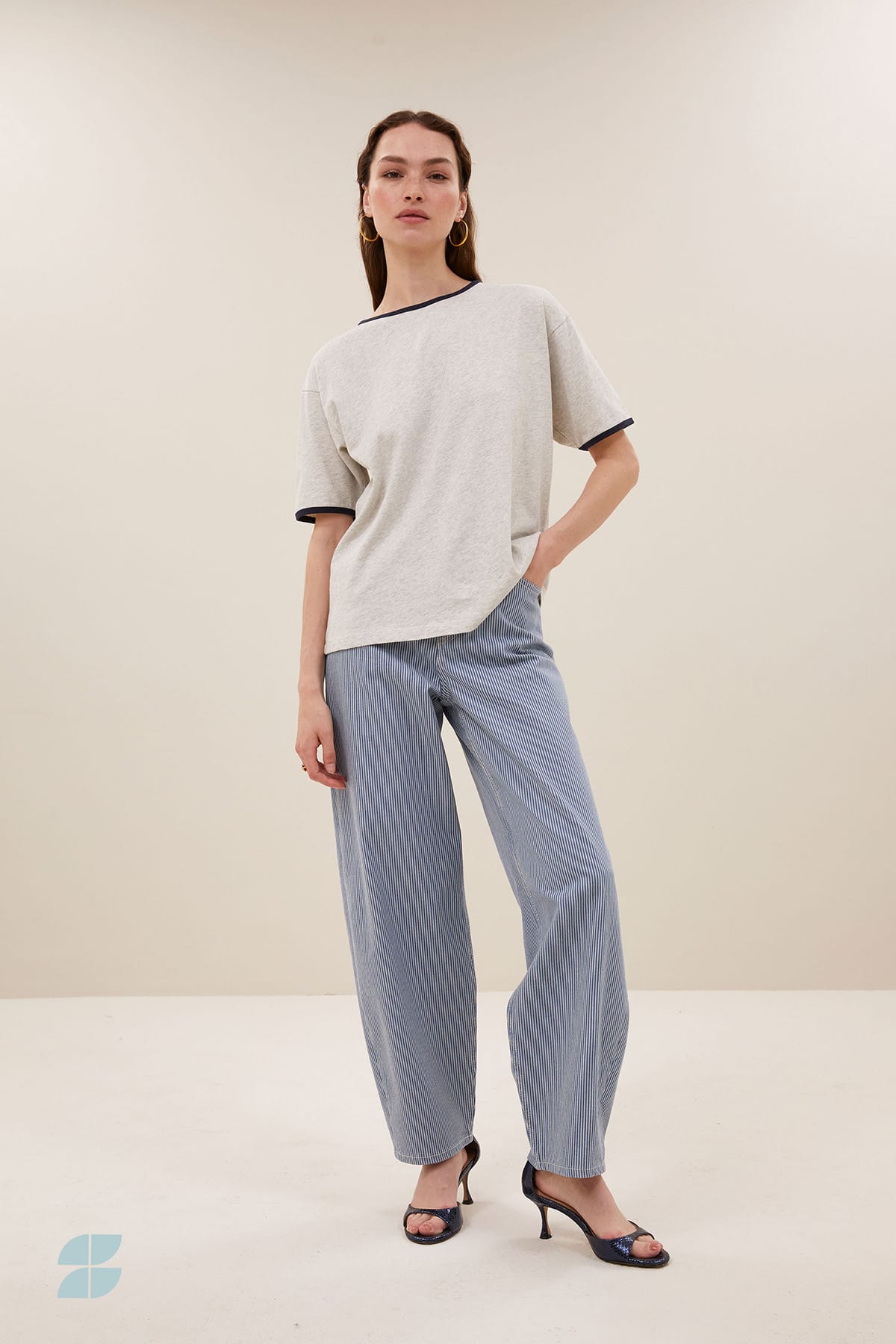 Hose lew stripe blue milky stripe Hose By Bar 
