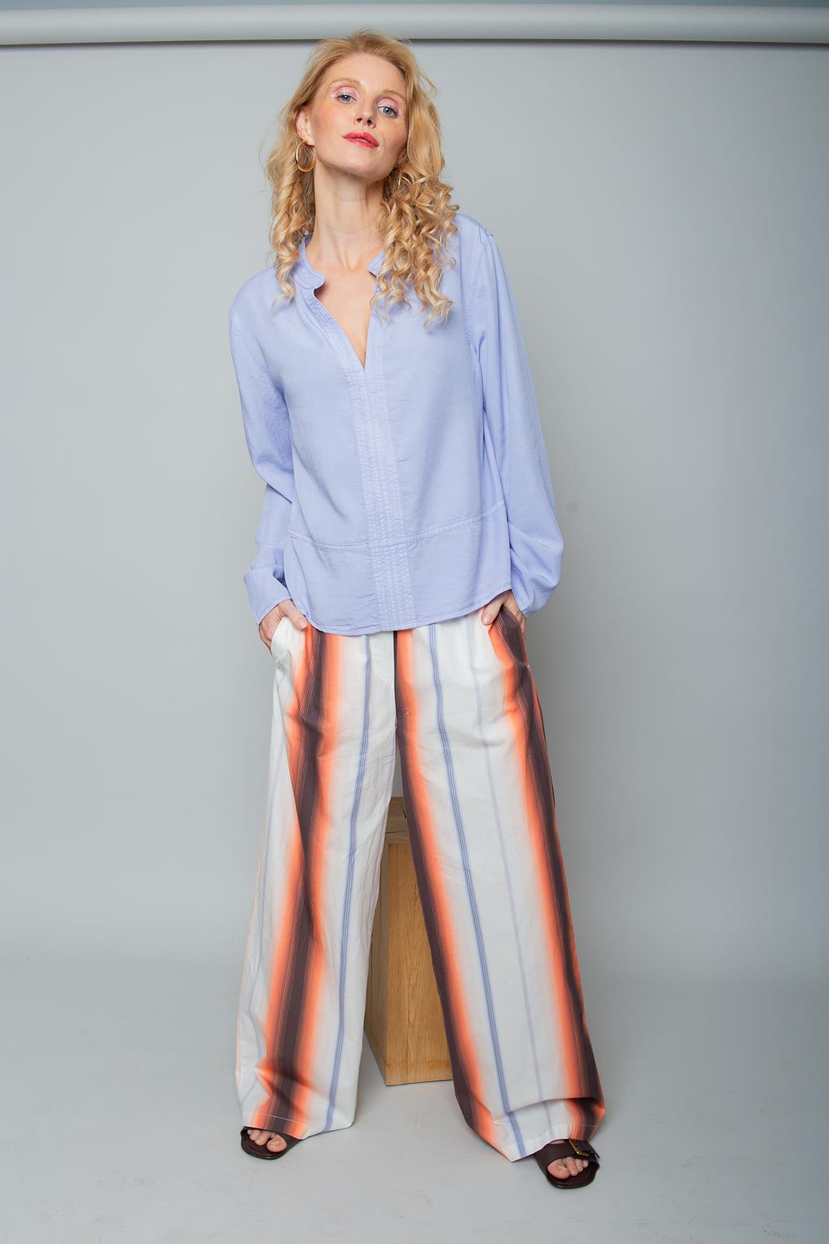 Hose mit elastischem Bund multi stripe Hose Emily van den Bergh 