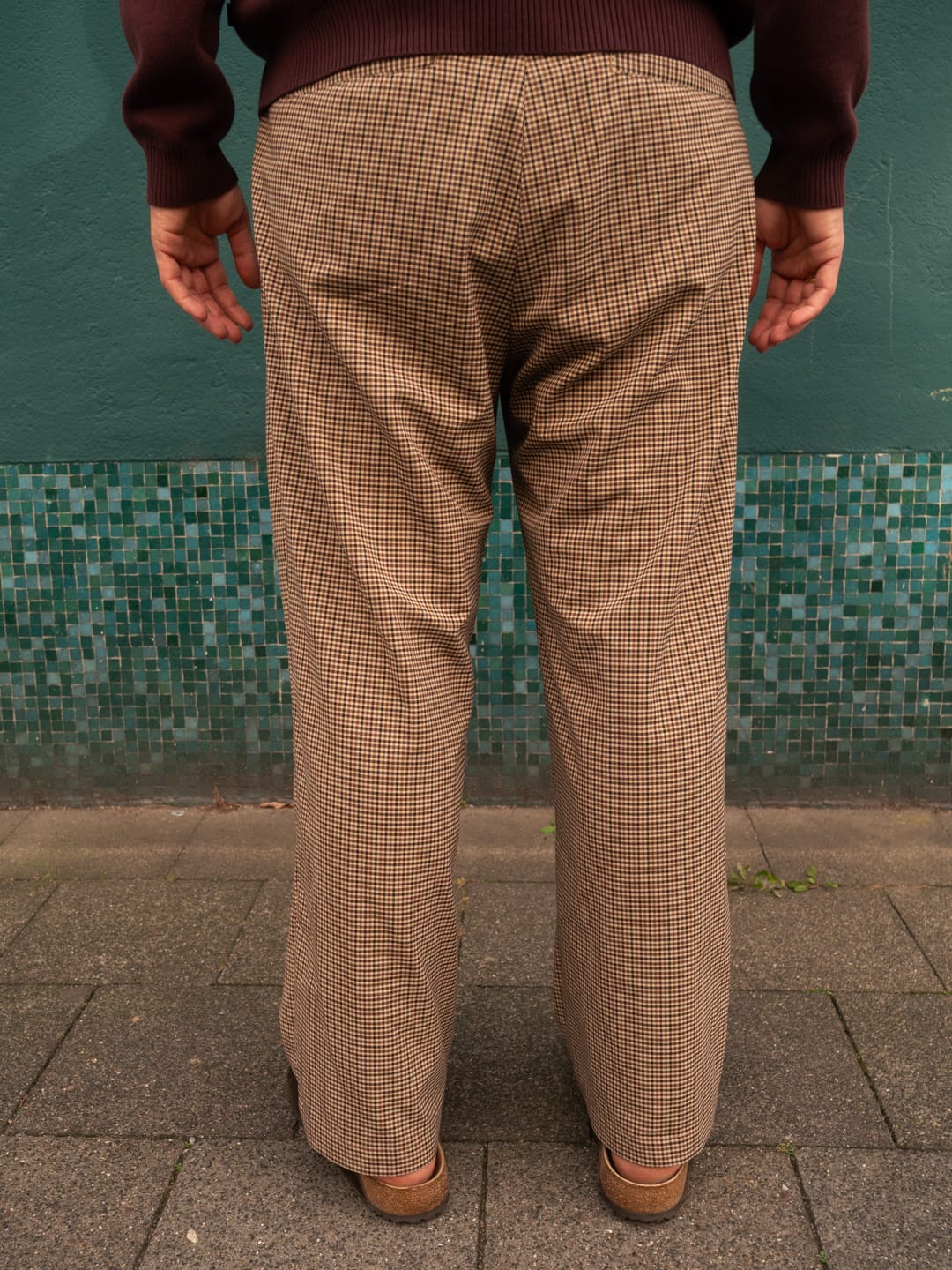 Hose Oliver F Kariert Hose White Sand 