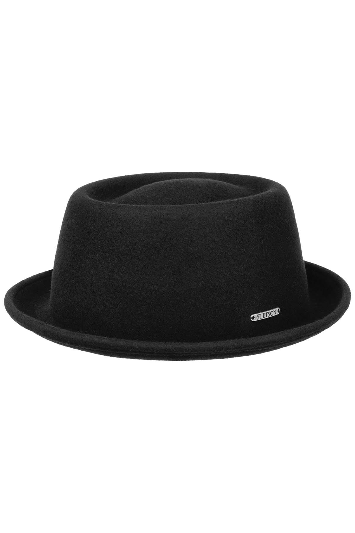 Hut Pork Pie Woolfelt Schwarz Hut Stetson 