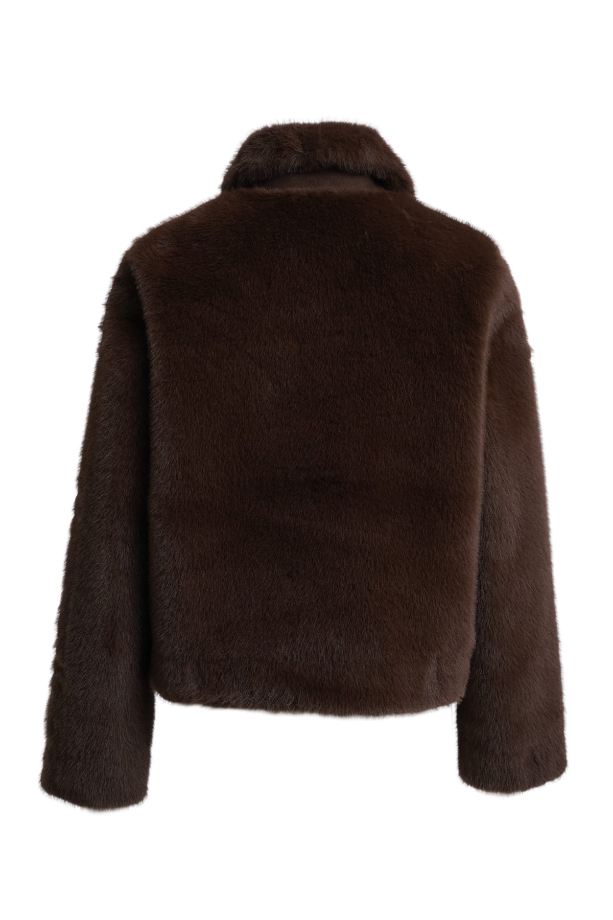 Jacke cozy collared with clean front closure 1/1 sleeve choco Jacke Milano 