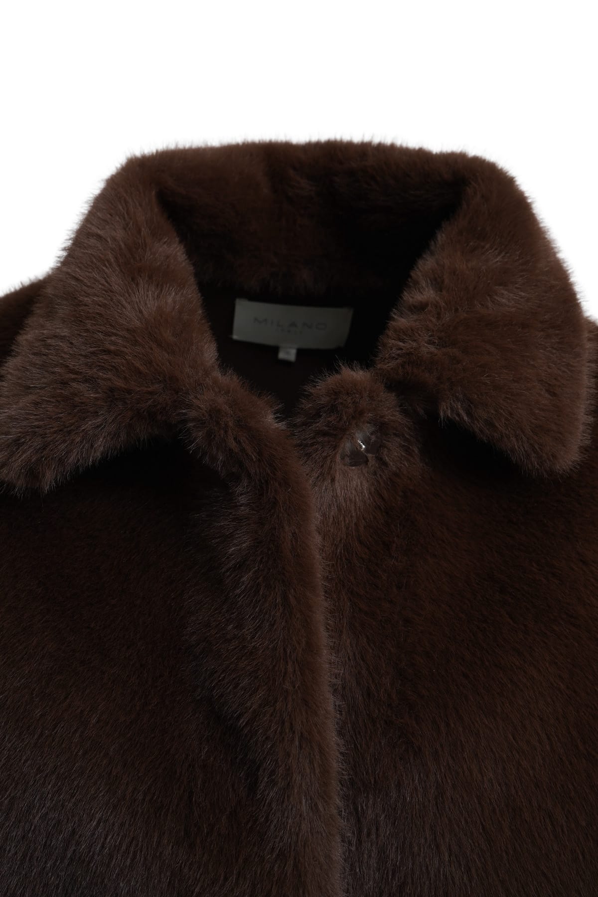 Jacke cozy collared with clean front closure 1/1 sleeve choco Jacke Milano 