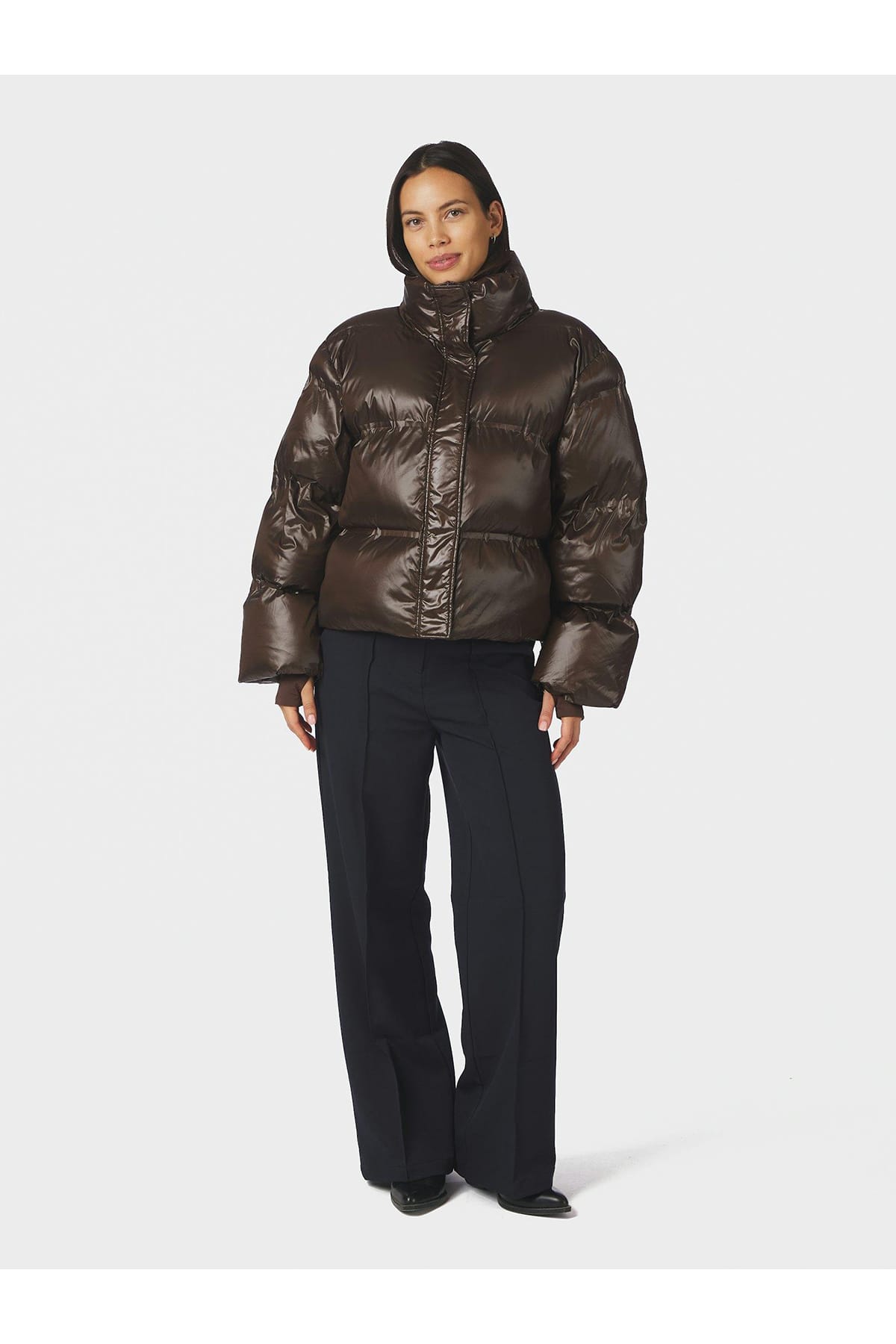 Jacke Rhea Shiny Puffer Chocolate Brown Jacke Neo Noir 