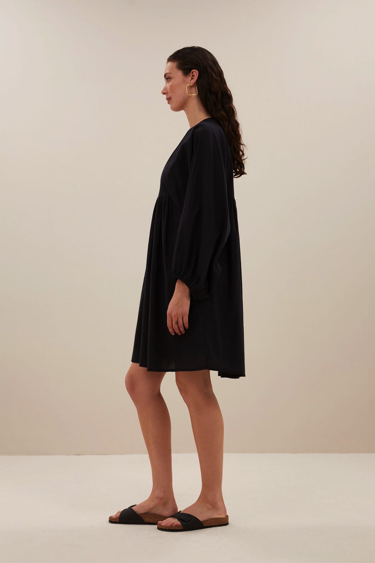 Kleid philou chambric dress jet black Kleid By Bar 