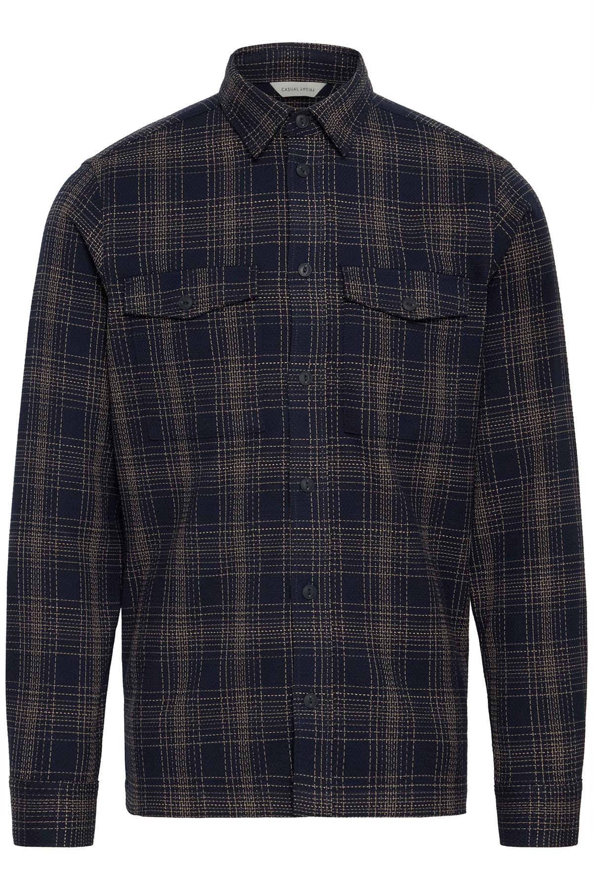 Overshirt CFGORM LS structured checked shirt Dark Navy Overshirt Casual Friday 