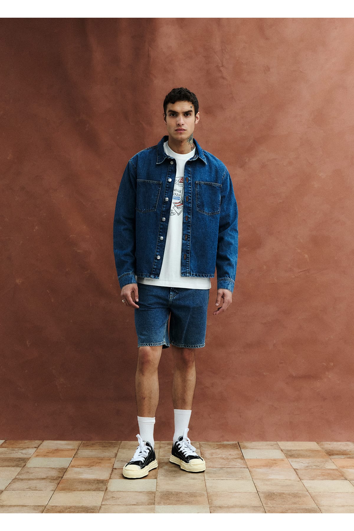 Overshirt SDWILLIAM Middle Blue Denim Overshirt Solid 