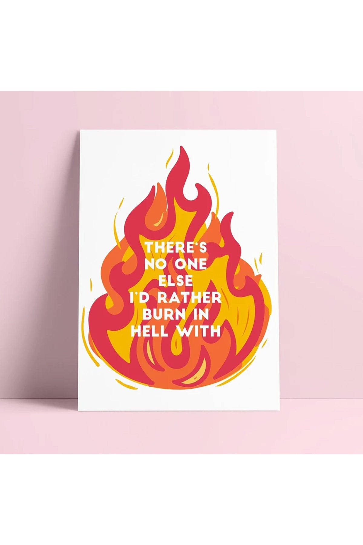 Postkarte There's no one I rather burn in hell with Risographie Postkarte Studio Inktvis 