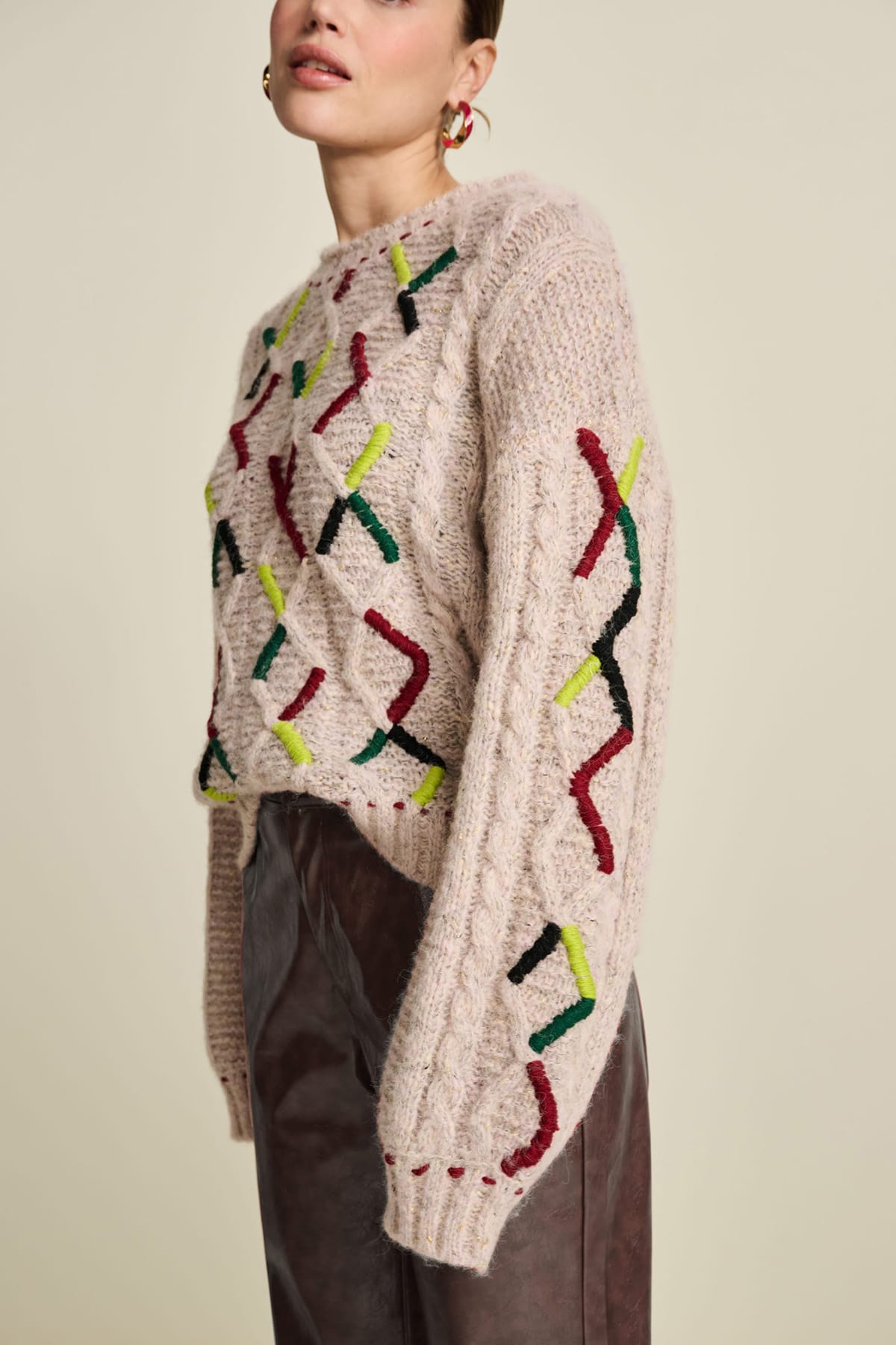 Pullover Cable Pink Pullover POM Amsterdam 